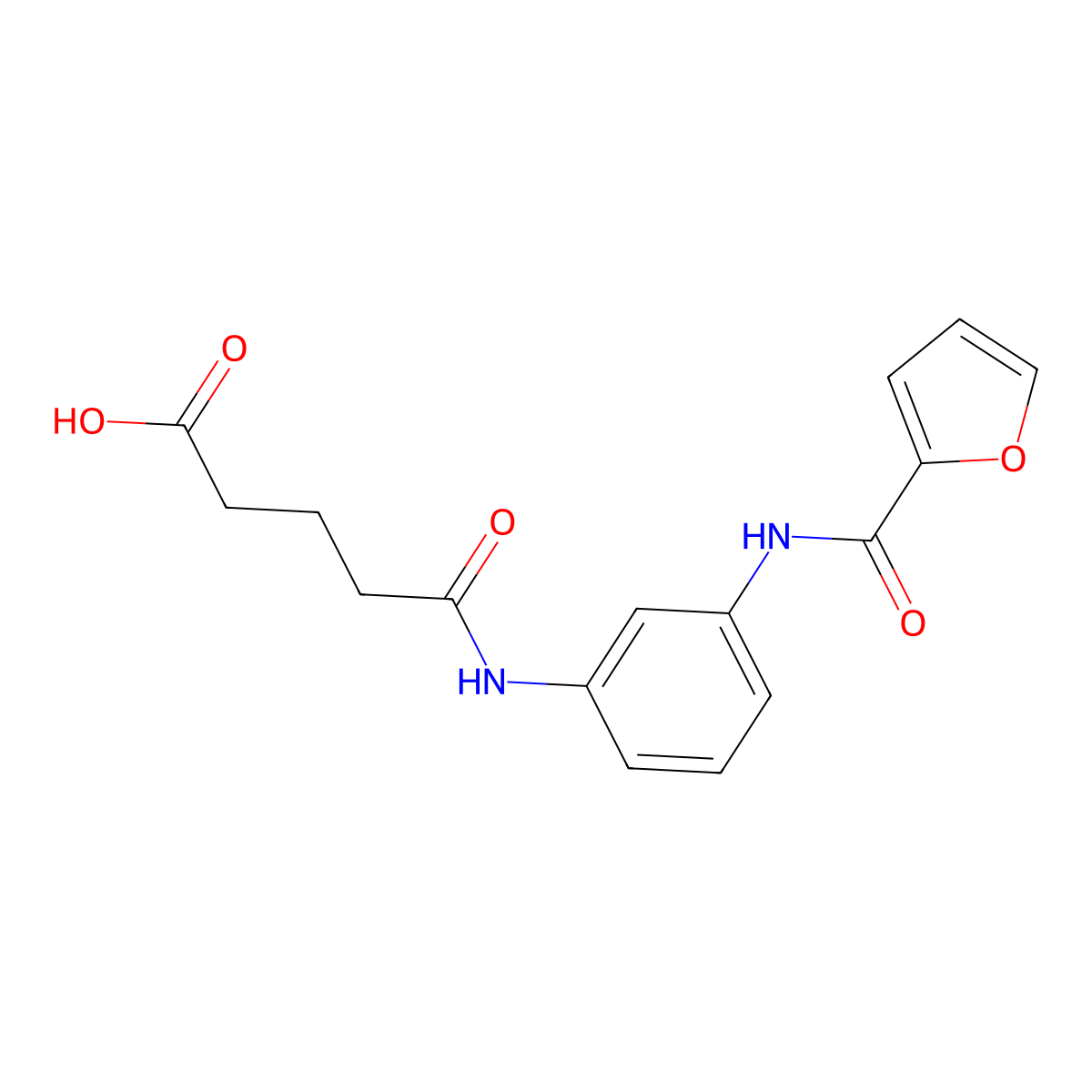 4-{N-[3-(2-furylcarbonylamino)phenyl]carbamoyl}butanoic acid molecular structure, CAS 519147-40-1