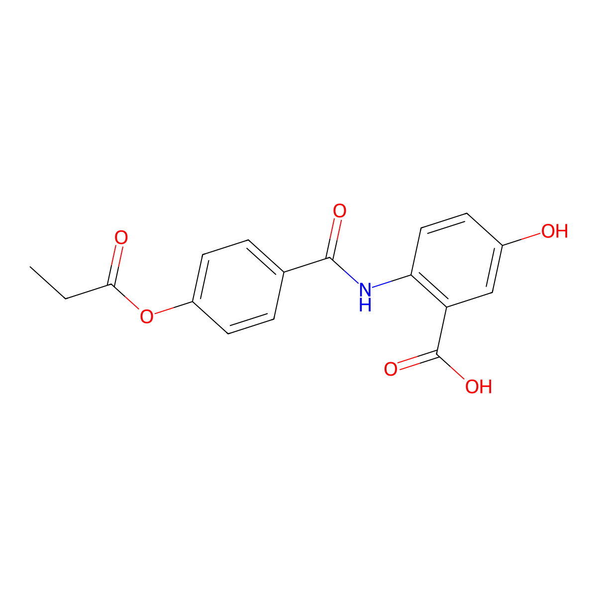 5-Hydroxy-2-{[4-(propionyloxy)benzoyl]amino}benzoic acid molecular structure, CAS 519147-46-7