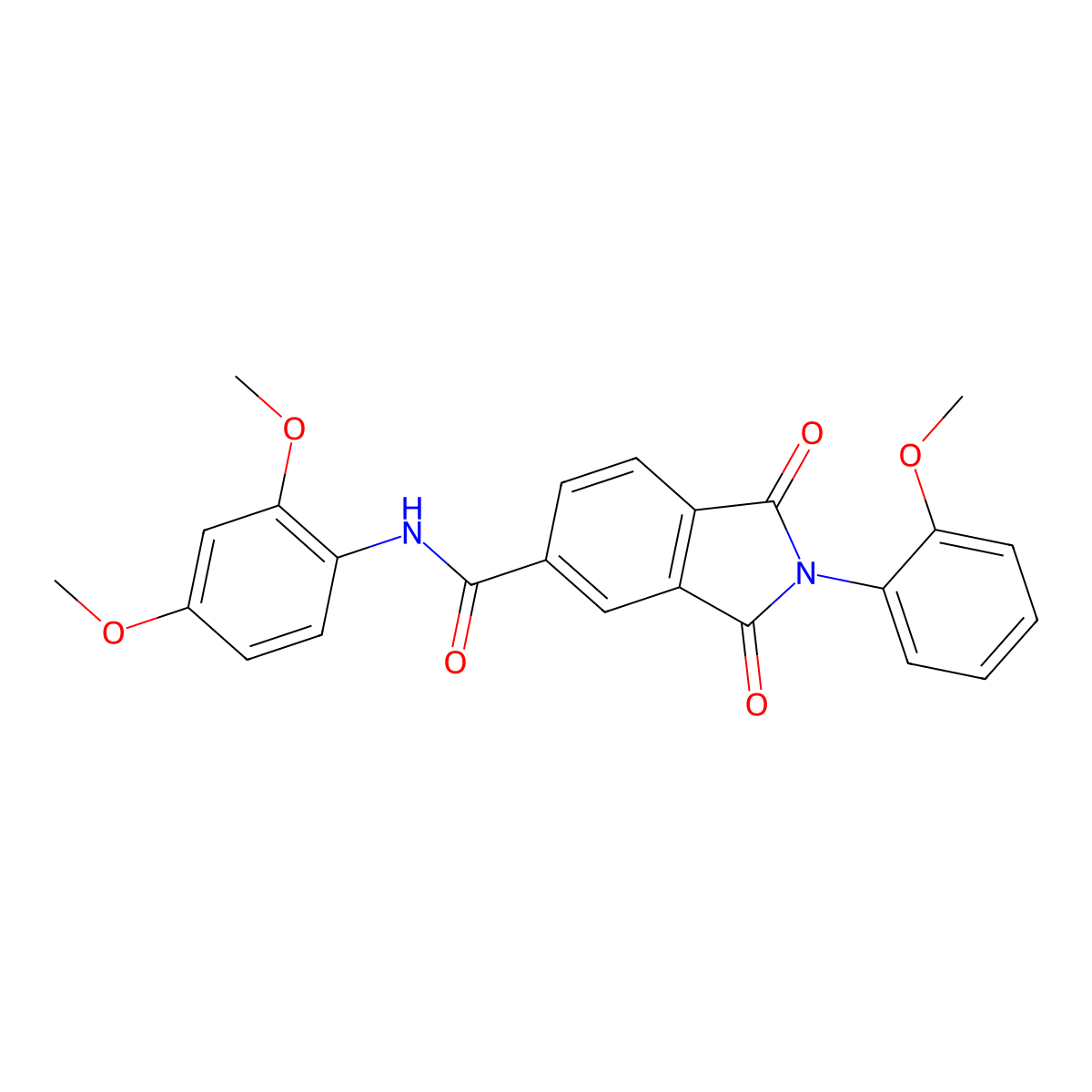 N-(2,4-dimethoxyphenyl)-2-(2-methoxyphenyl)-1,3-dioxoisoindole-5-carboxamide molecular structure, CAS 519147-48-9
