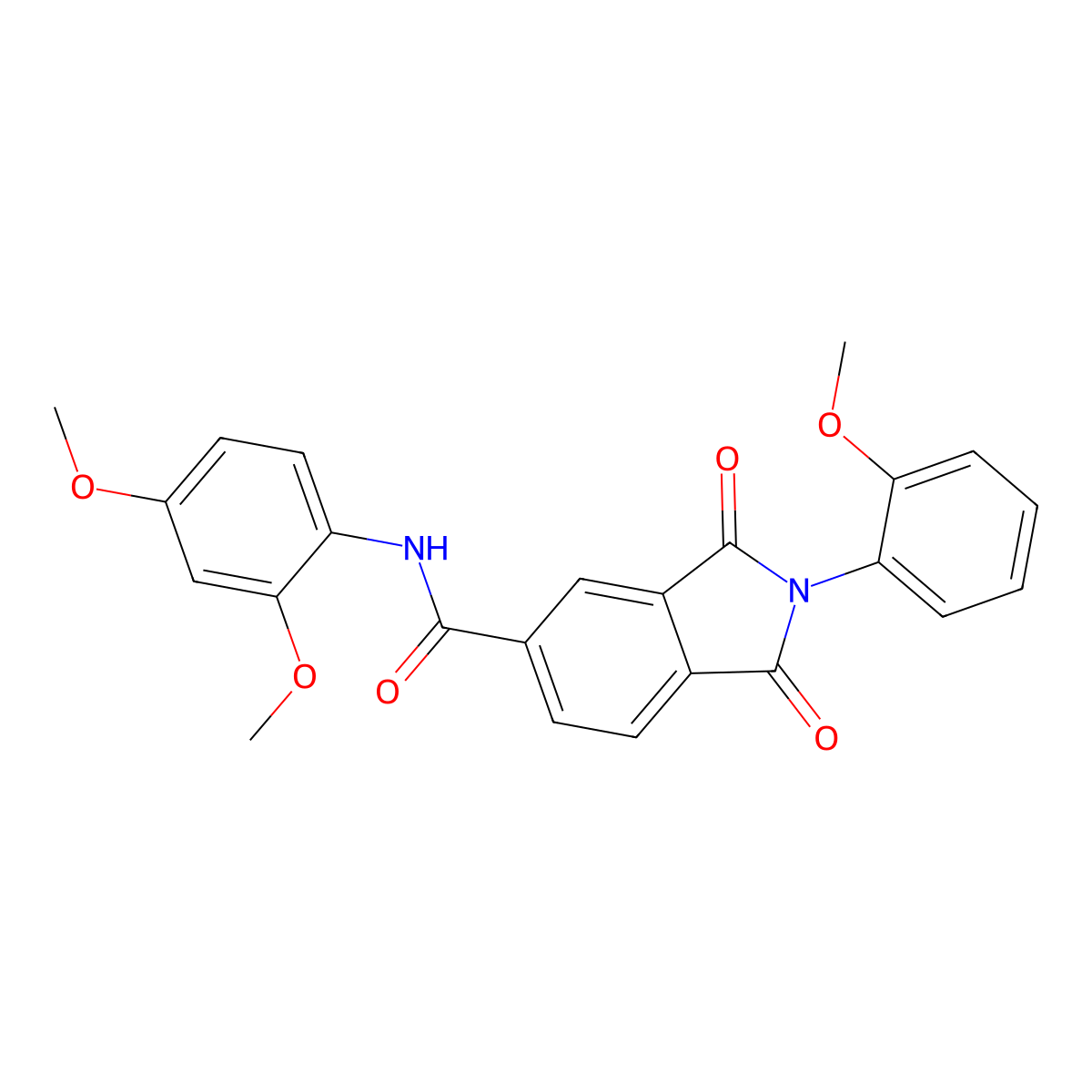 N-(2,4-dimethoxyphenyl)-2-(2-methoxyphenyl)-1,3-dioxoisoindole-5-carboxamide molecular structure, CAS 519147-48-9