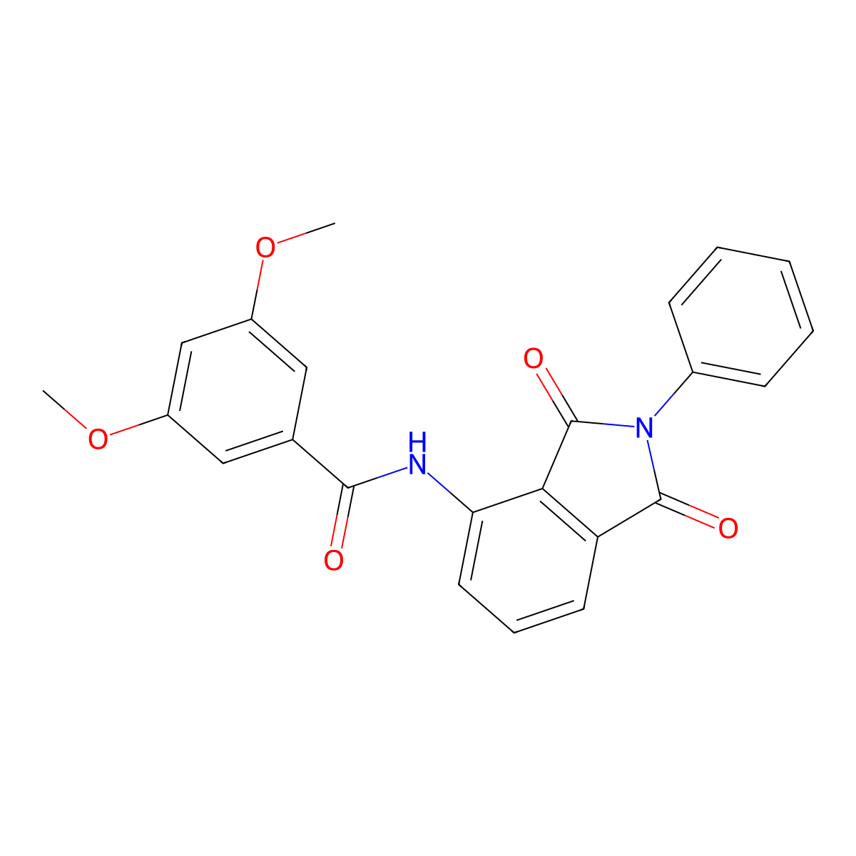 N-(1,3-dioxo-2-phenylisoindol-4-yl)-3,5-dimethoxybenzamide molecular structure, CAS 519147-54-7