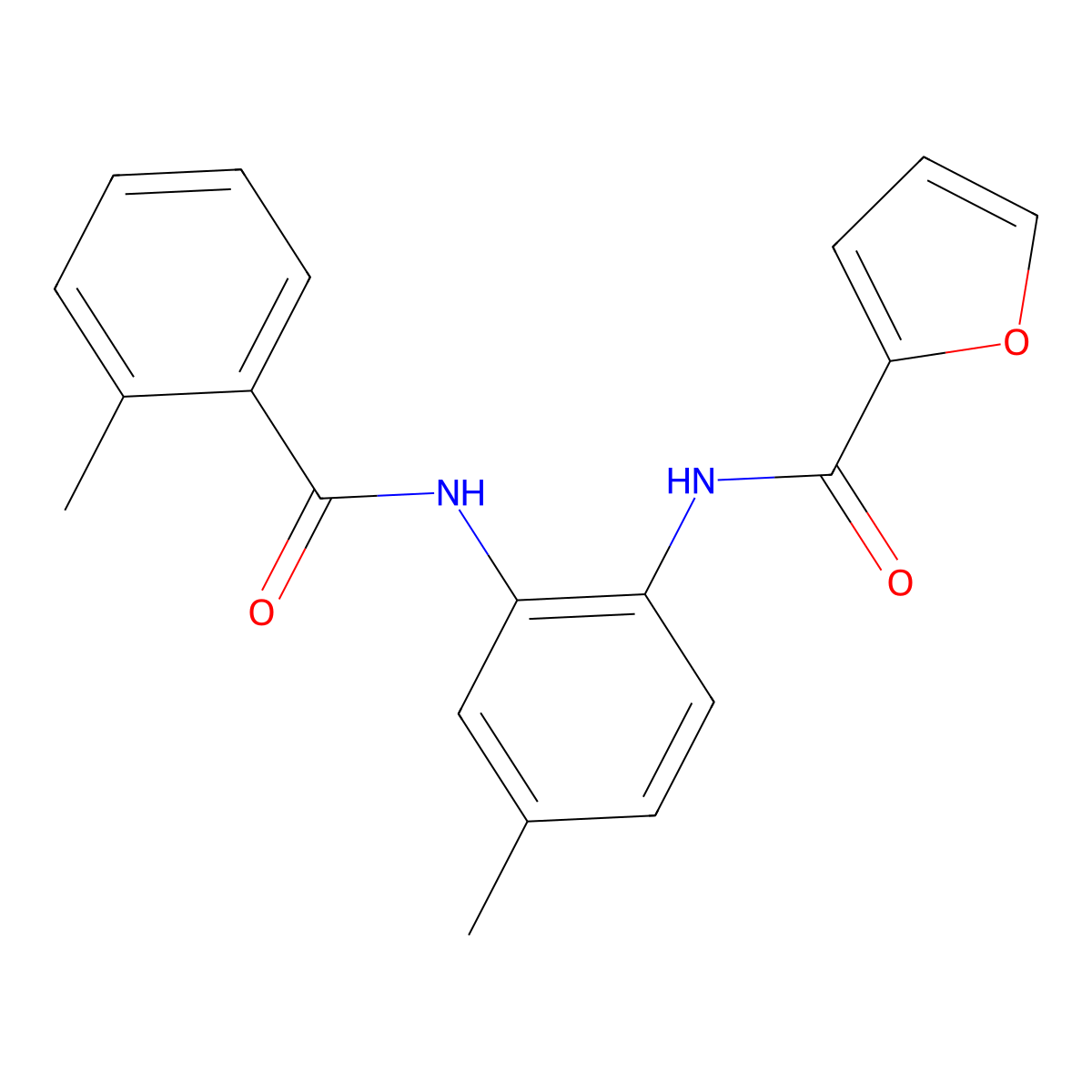 N-[4-methyl-2-[(2-methylbenzoyl)amino]phenyl]furan-2-carboxamide molecular structure, CAS 519147-61-6