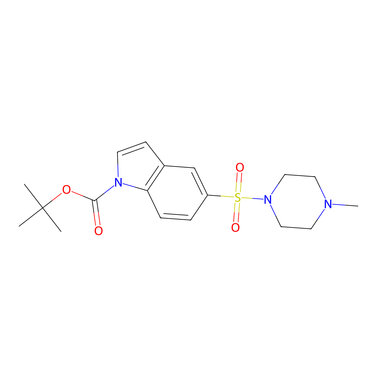 tert-Butyl 5-((4-methylpiperazin-1-yl)sulfonyl)-1H-indole-1-carboxylate molecular structure, CAS 519148-73-3