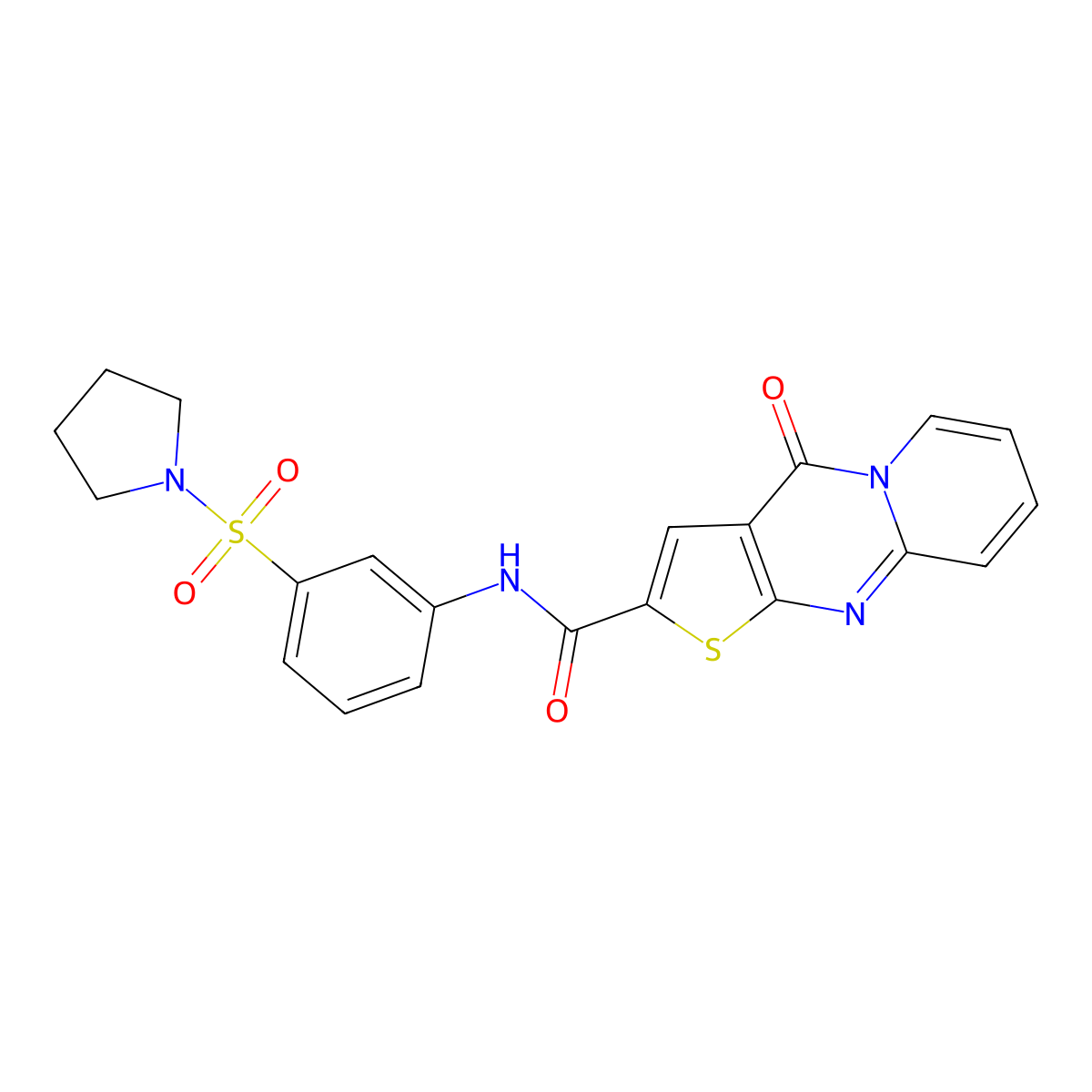 4-oxo-N-(3-(pyrrolidin-1-ylsulfonyl)phenyl)-4H-pyrido[1,2-a]thieno[2,3-d]pyrimidine-2-carboxamide molecular structure, CAS 519149-10-1