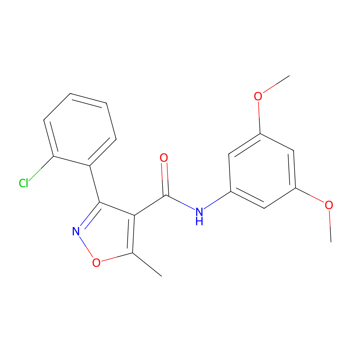 3-(2-chlorophenyl)-N-(3,5-dimethoxyphenyl)-5-methyl-1,2-oxazole-4-carboxamide molecular structure, CAS 519149-21-4