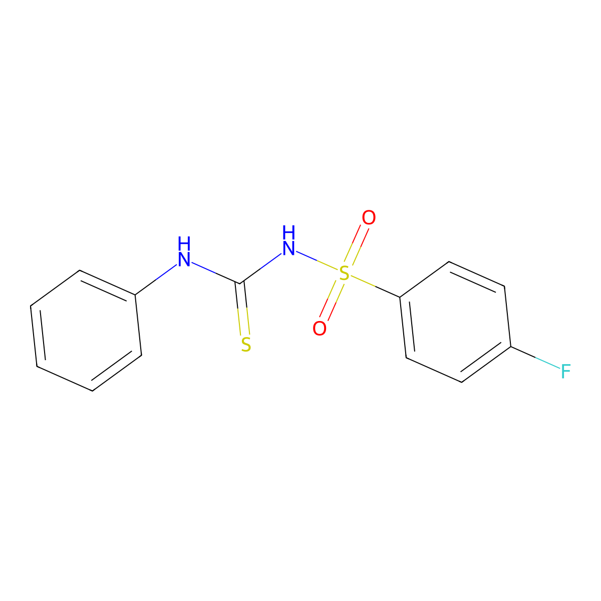 4-fluoro-N-(phenylcarbamothioyl)benzenesulfonamide molecular structure, CAS 519150-22-2