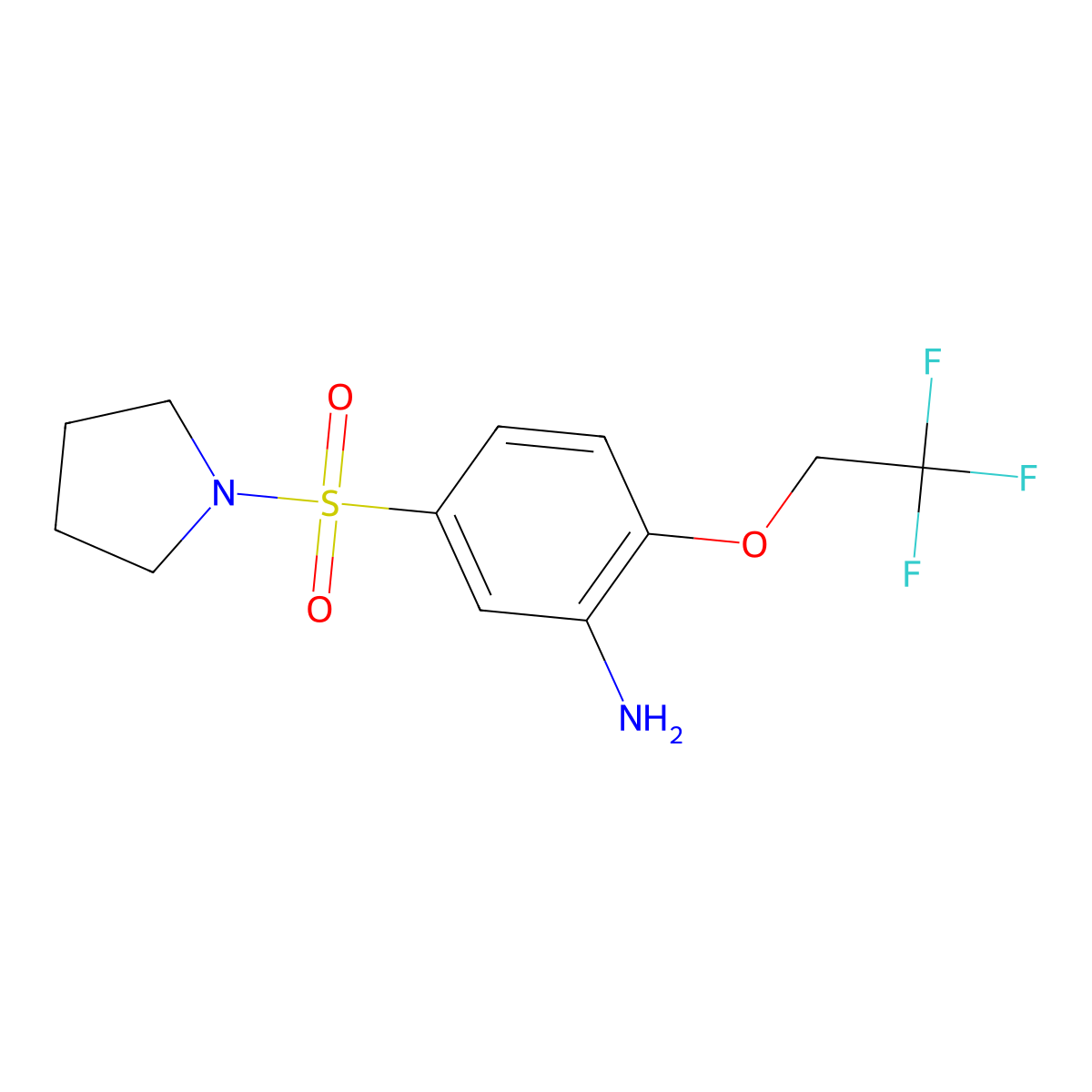 5-(Pyrrolidine-1-sulfonyl)-2-(2,2,2-trifluoroethoxy)aniline molecular structure, CAS 519150-43-7