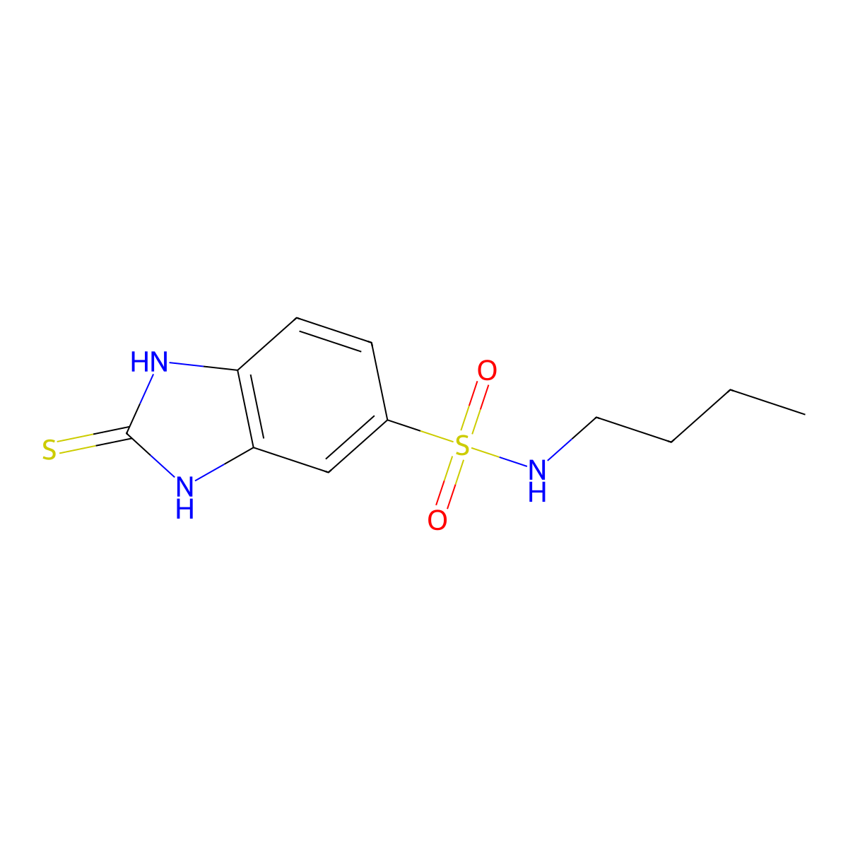 N-butyl-2-sulfanyl-1H-1,3-benzodiazole-6-sulfonamide molecular structure, CAS 519150-45-9