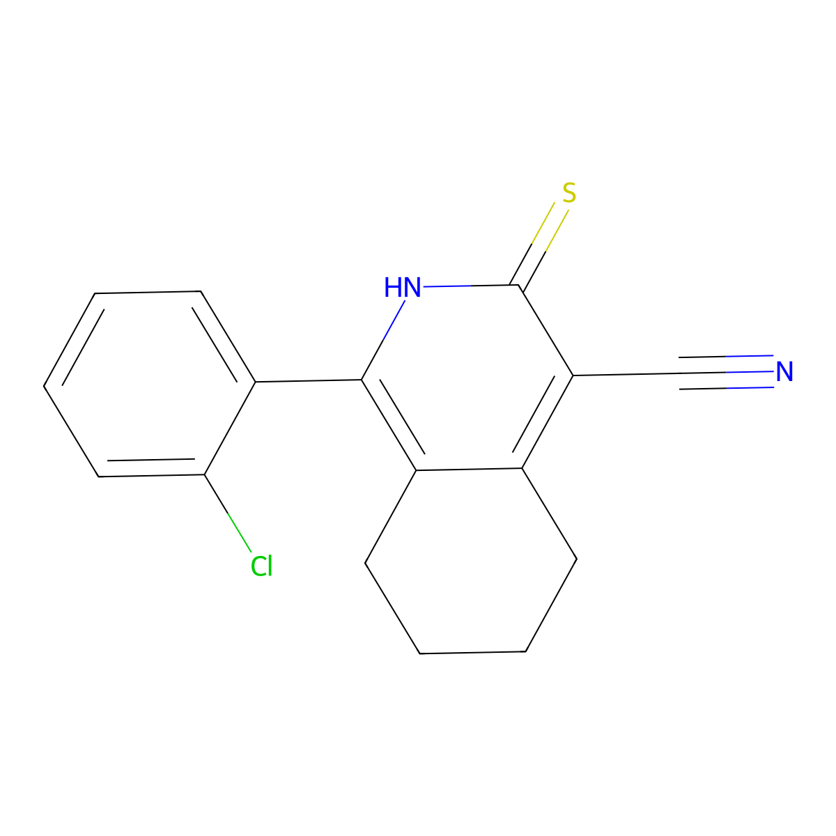 1-(2-Chlorophenyl)-3-sulfanyl-5,6,7,8-tetrahydroisoquinoline-4-carbonitrile molecular structure, CAS 519150-54-0