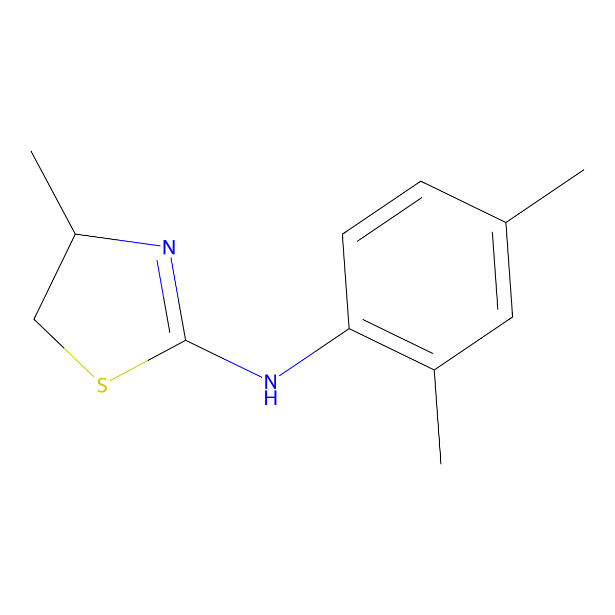 N-(2,4-dimethylphenyl)-4-methyl-4,5-dihydro-1,3-thiazol-2-amine molecular structure, CAS 519150-58-4