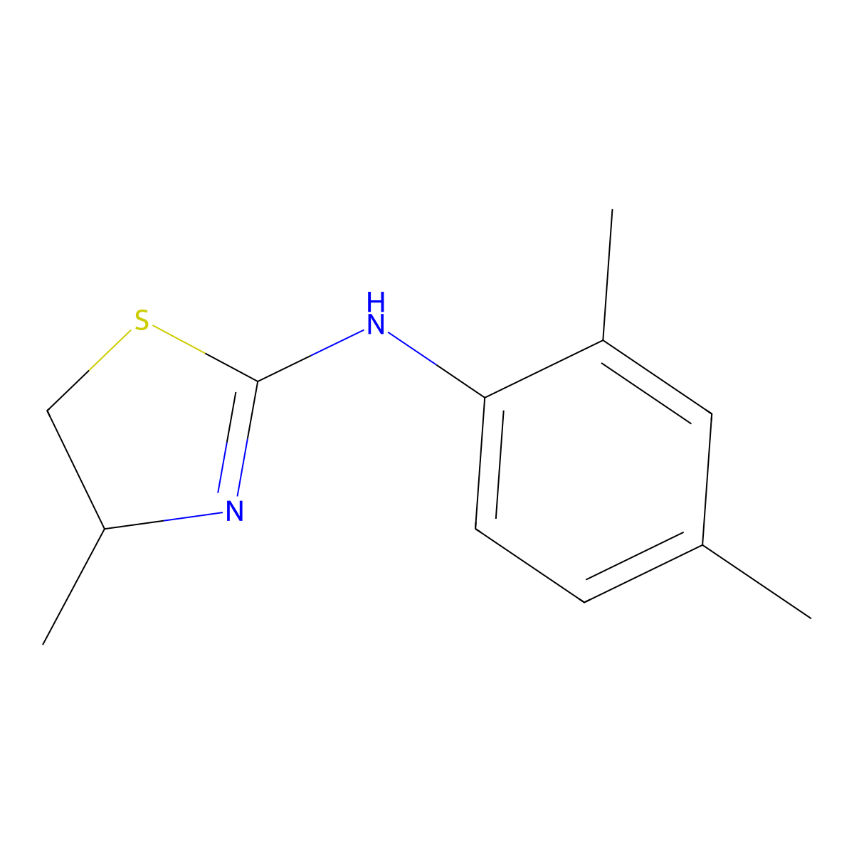 N-(2,4-dimethylphenyl)-4-methyl-4,5-dihydro-1,3-thiazol-2-amine molecular structure, CAS 519150-58-4