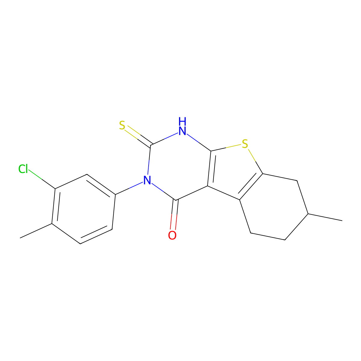 4-(3-Chloro-4-methylphenyl)-11-methyl-5-sulfanyl-8-thia-4,6-diazatricyclo[7.4.0.0,2,7]trideca-1(9),2(7),5-trien-3-one molecular structure, CAS 519150-61-9