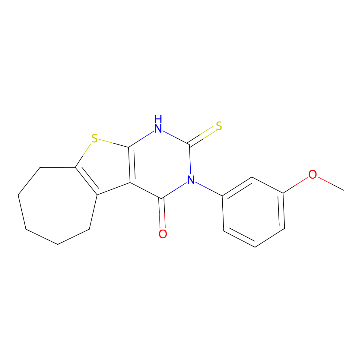 4-(3-Methoxyphenyl)-5-sulfanyl-8-thia-4,6-diazatricyclo[7.5.0.0,2,7]tetradeca-1(9),2(7),5-trien-3-one molecular structure, CAS 519150-62-0