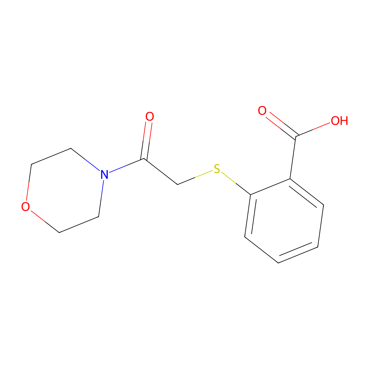 2-(2-Morpholin-4-yl-2-oxoethyl)sulfanylbenzoic acid molecular structure, CAS 519150-95-9