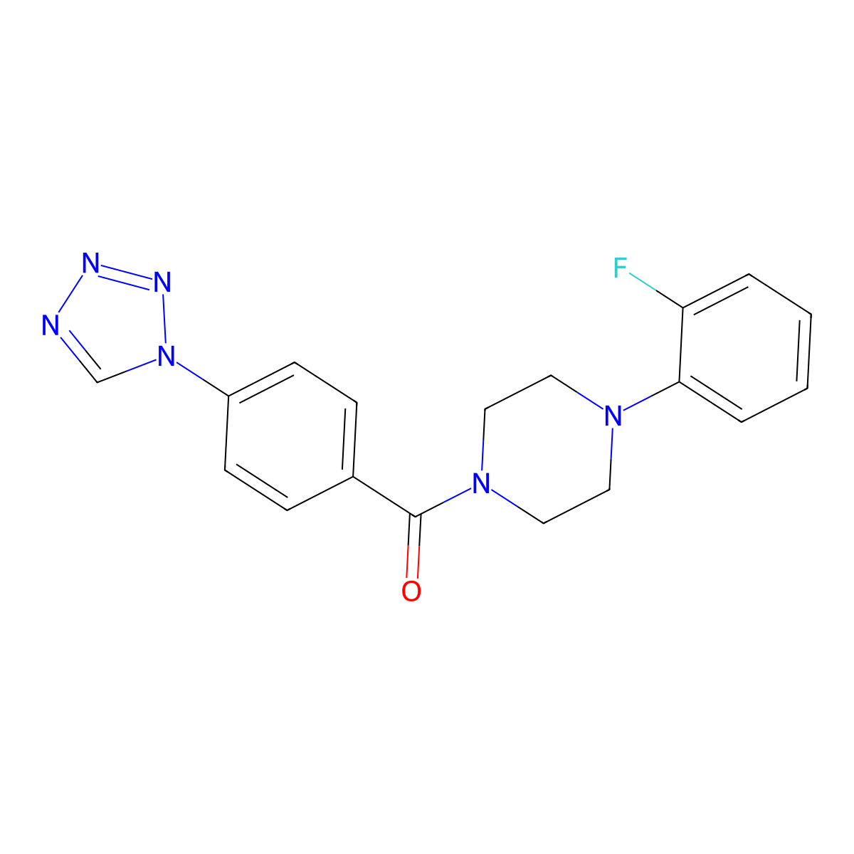 [4-(2-fluorophenyl)piperazin-1-yl][4-(1H-tetrazol-1-yl)phenyl]methanone molecular structure, CAS 519151-28-1