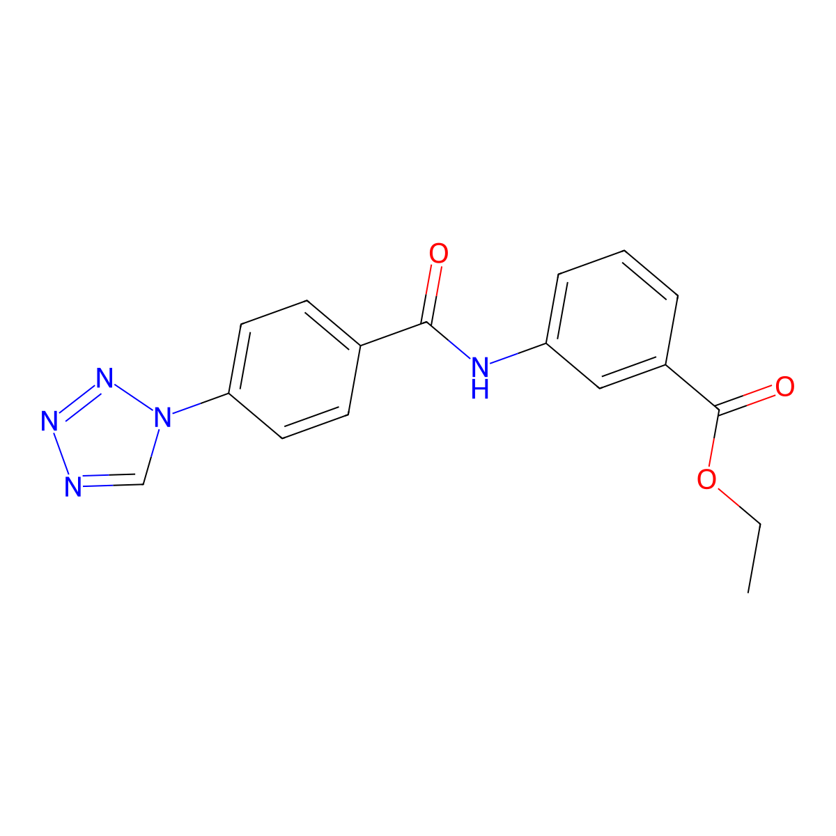 Ethyl 3-[[4-(tetrazol-1-yl)benzoyl]amino]benzoate molecular structure, CAS 519151-31-6