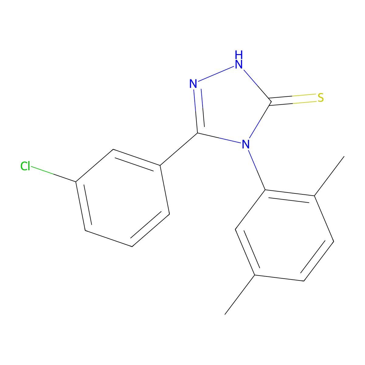 5-(3-chlorophenyl)-4-(2,5-dimethylphenyl)-4H-1,2,4-triazole-3-thiol molecular structure, CAS 519151-96-3