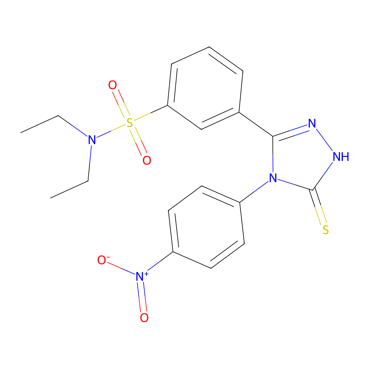 N,N-diethyl-3-[4-(4-nitrophenyl)-5-sulfanyl-4H-1,2,4-triazol-3-yl]benzene-1-sulfonamide molecular structure, CAS 519151-98-5