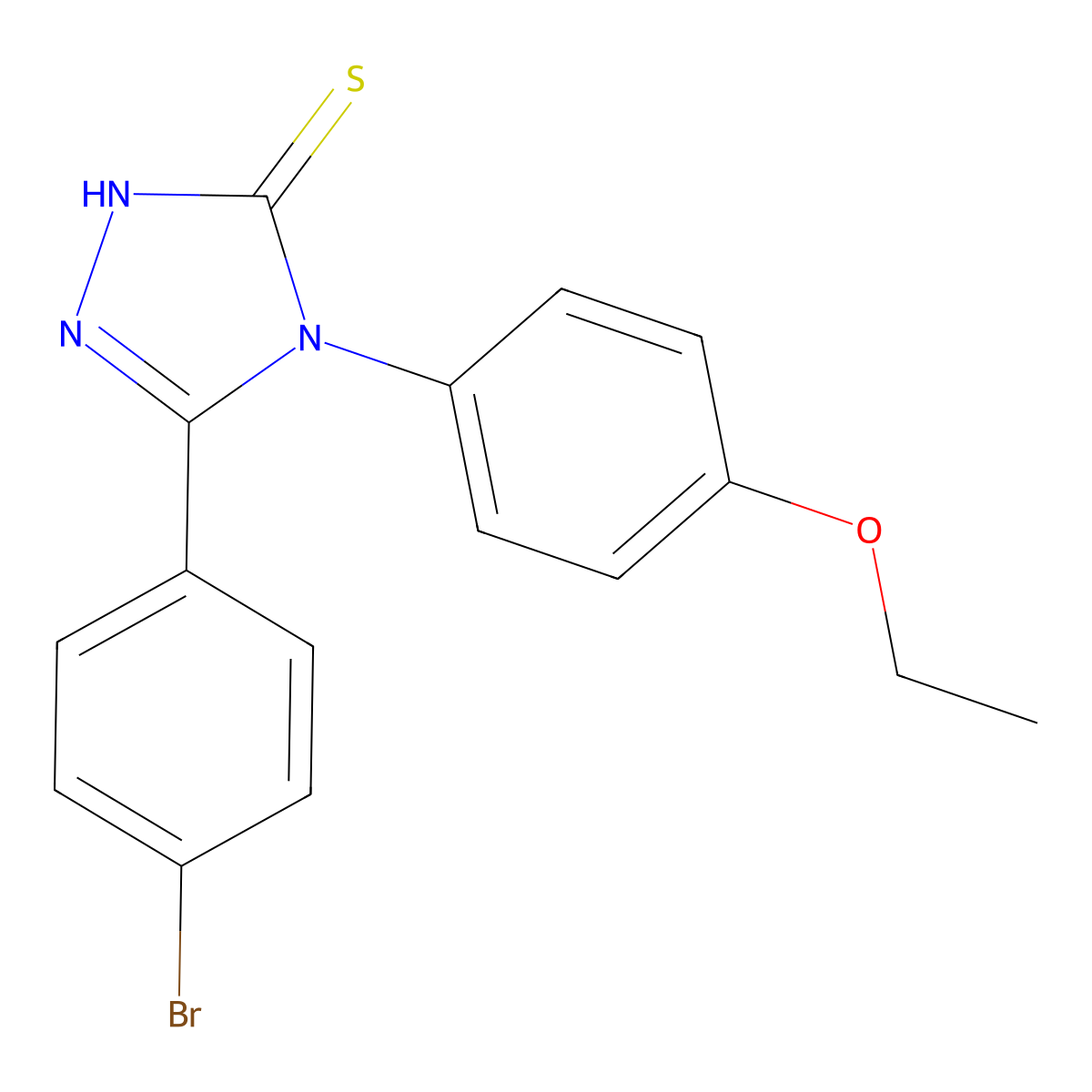 5-(4-bromophenyl)-4-(4-ethoxyphenyl)-4H-1,2,4-triazole-3-thiol molecular structure, CAS 519151-99-6