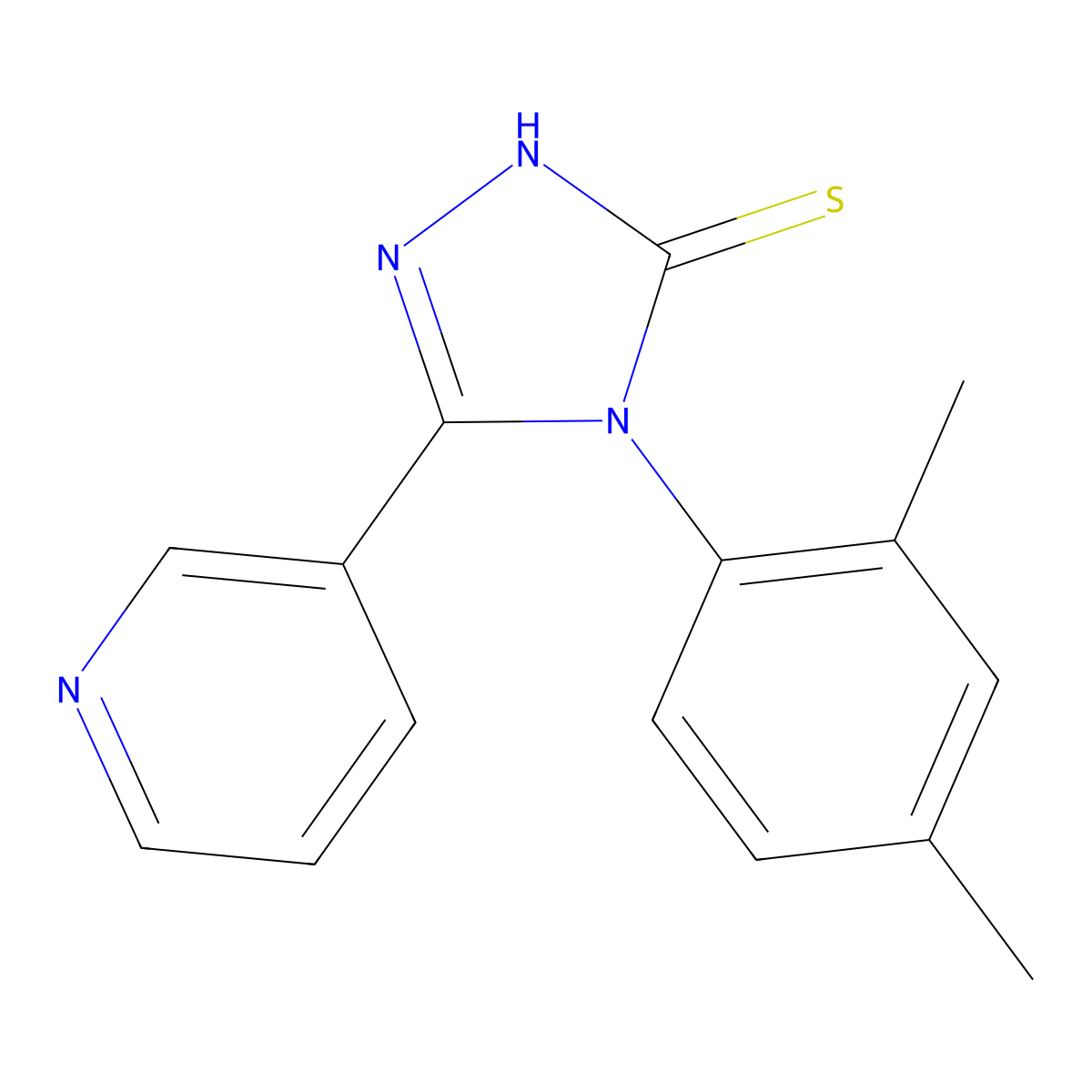4-(2,4-dimethylphenyl)-5-(pyridin-3-yl)-4H-1,2,4-triazole-3-thiol molecular structure, CAS 519152-01-3