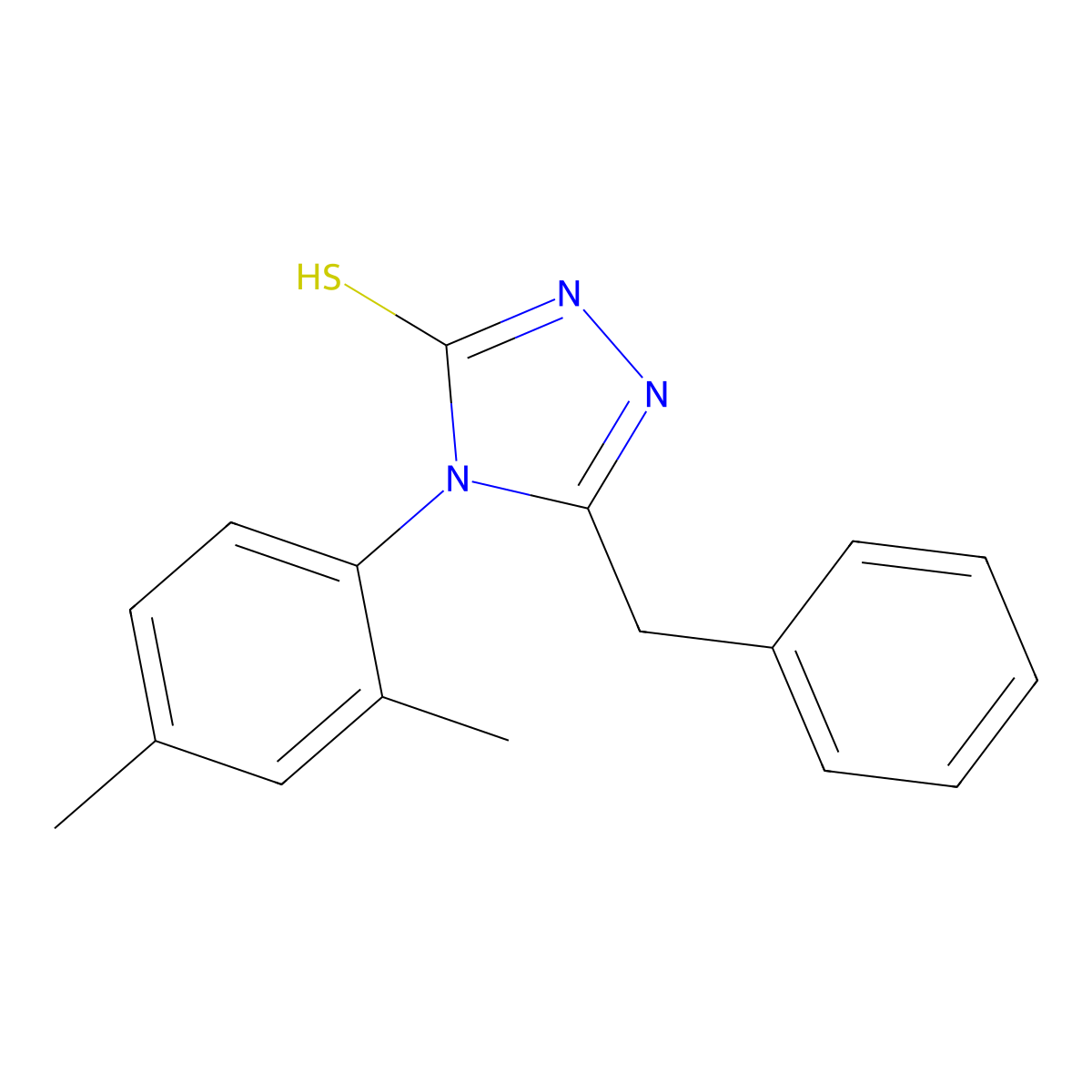 5-benzyl-4-(2,4-dimethylphenyl)-4H-1,2,4-triazole-3-thiol molecular structure, CAS 519152-02-4