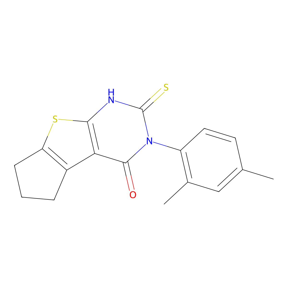 5-(2,4-Dimethyl-phenyl)-6-mercapto-1,2,3,5-tetrahydro-8-thia-5,7-diaza-cyclopenta[a]inden-4-one molecular structure, CAS 519152-05-7