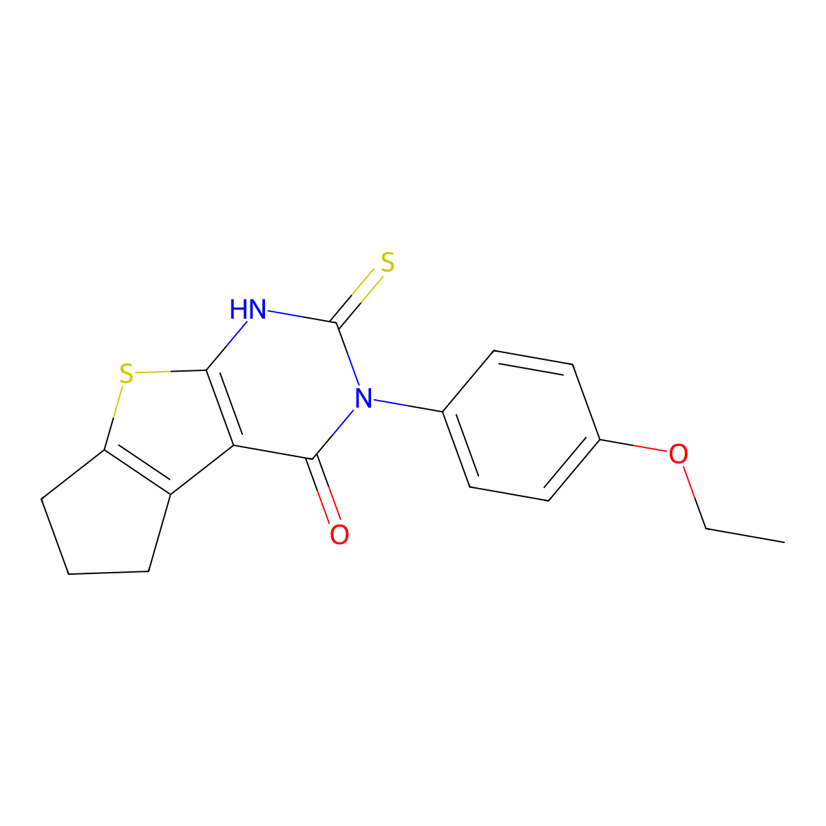 11-(4-Ethoxyphenyl)-10-sulfanyl-7-thia-9,11-diazatricyclo[6.4.0.0,2,6]dodeca-1(8),2(6),9-trien-12-one molecular structure, CAS 519152-06-8