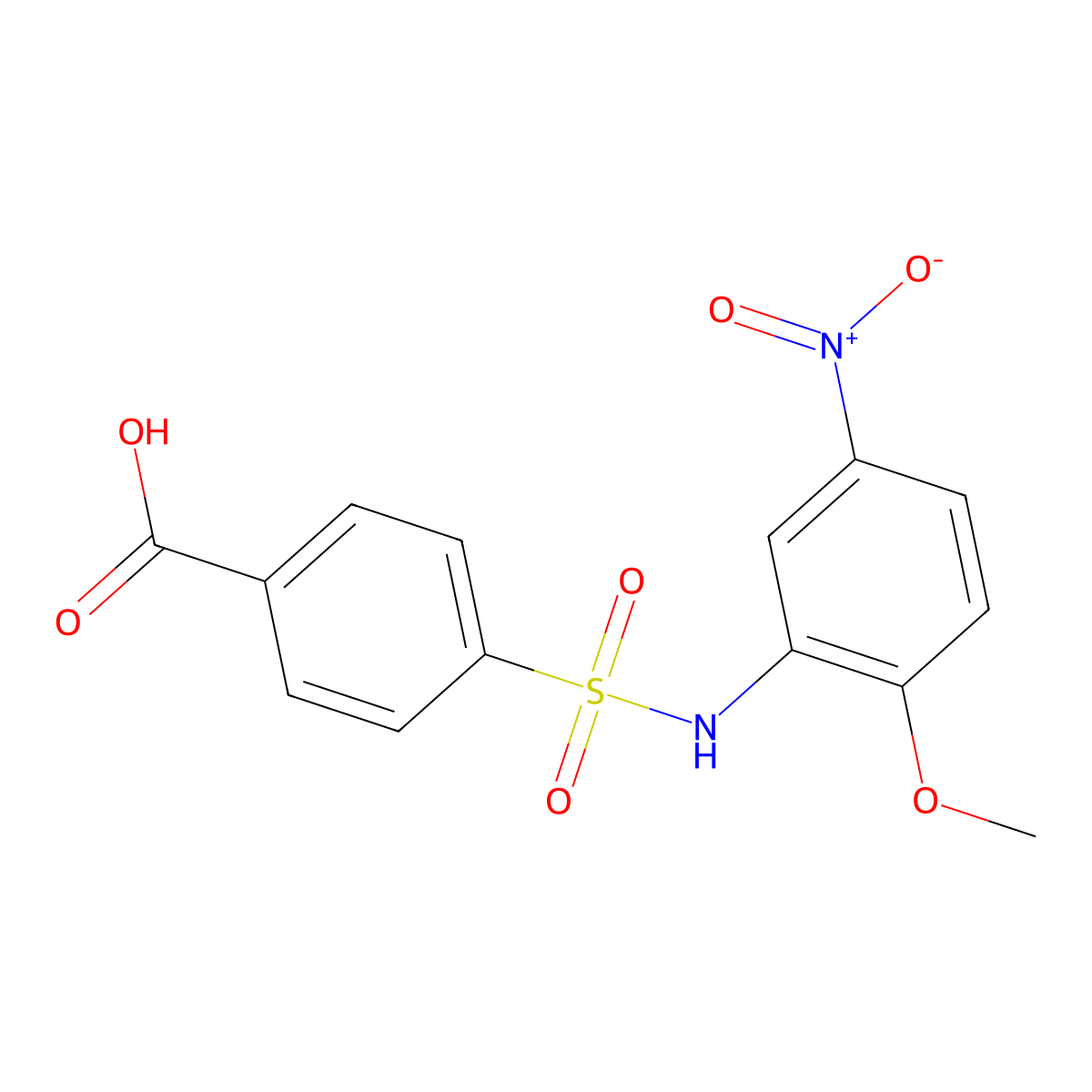 4-[(2-Methoxy-5-nitrophenyl)sulfamoyl]benzoic acid molecular structure, CAS 519152-08-0