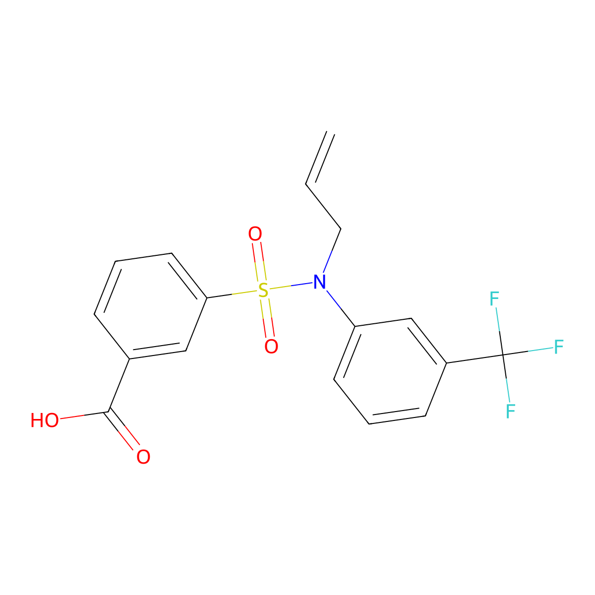 3-[(Prop-2-en-1-yl)[3-(trifluoromethyl)phenyl]sulfamoyl]benzoic acid molecular structure, CAS 519152-10-4