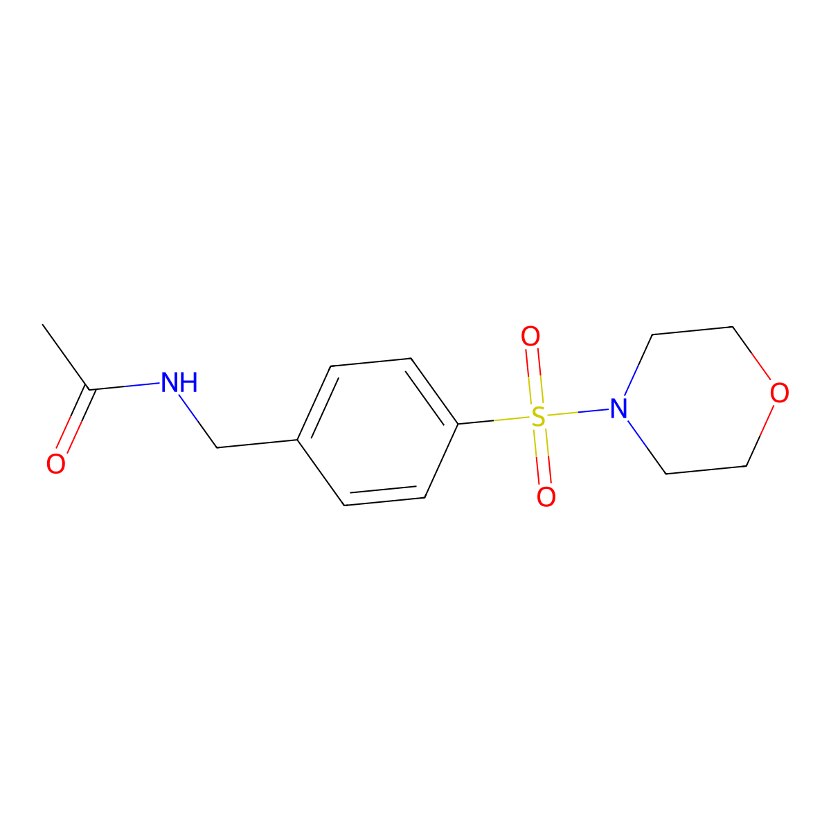 N-{[4-(morpholin-4-ylsulfonyl)phenyl]methyl}acetamide molecular structure, CAS 519152-13-7