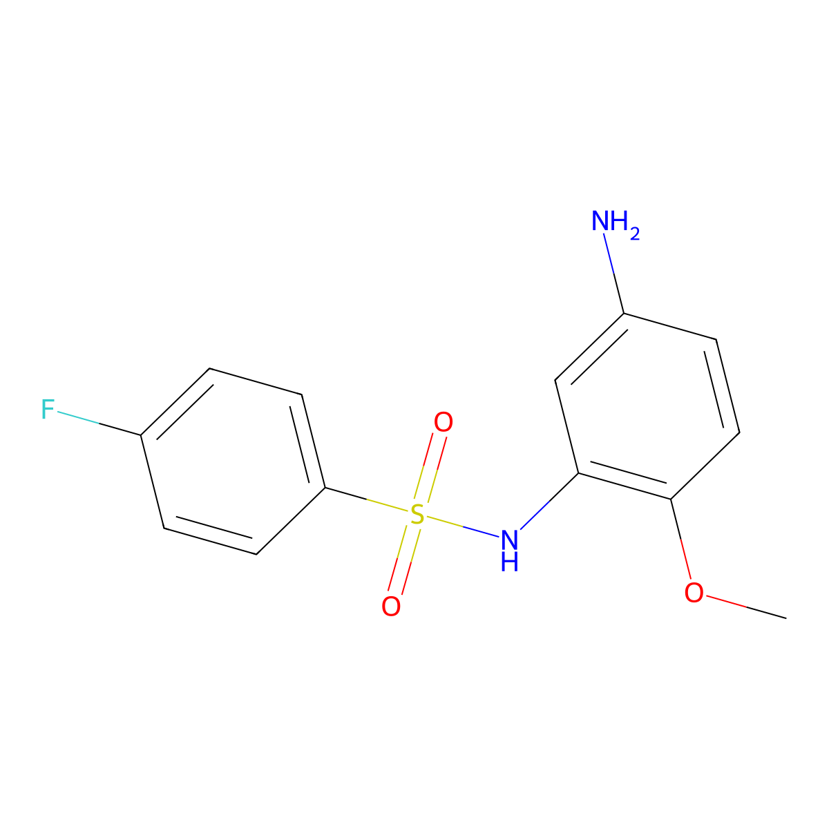 N-(5-amino-2-methoxyphenyl)-4-fluorobenzene-1-sulfonamide molecular structure, CAS 519152-25-1