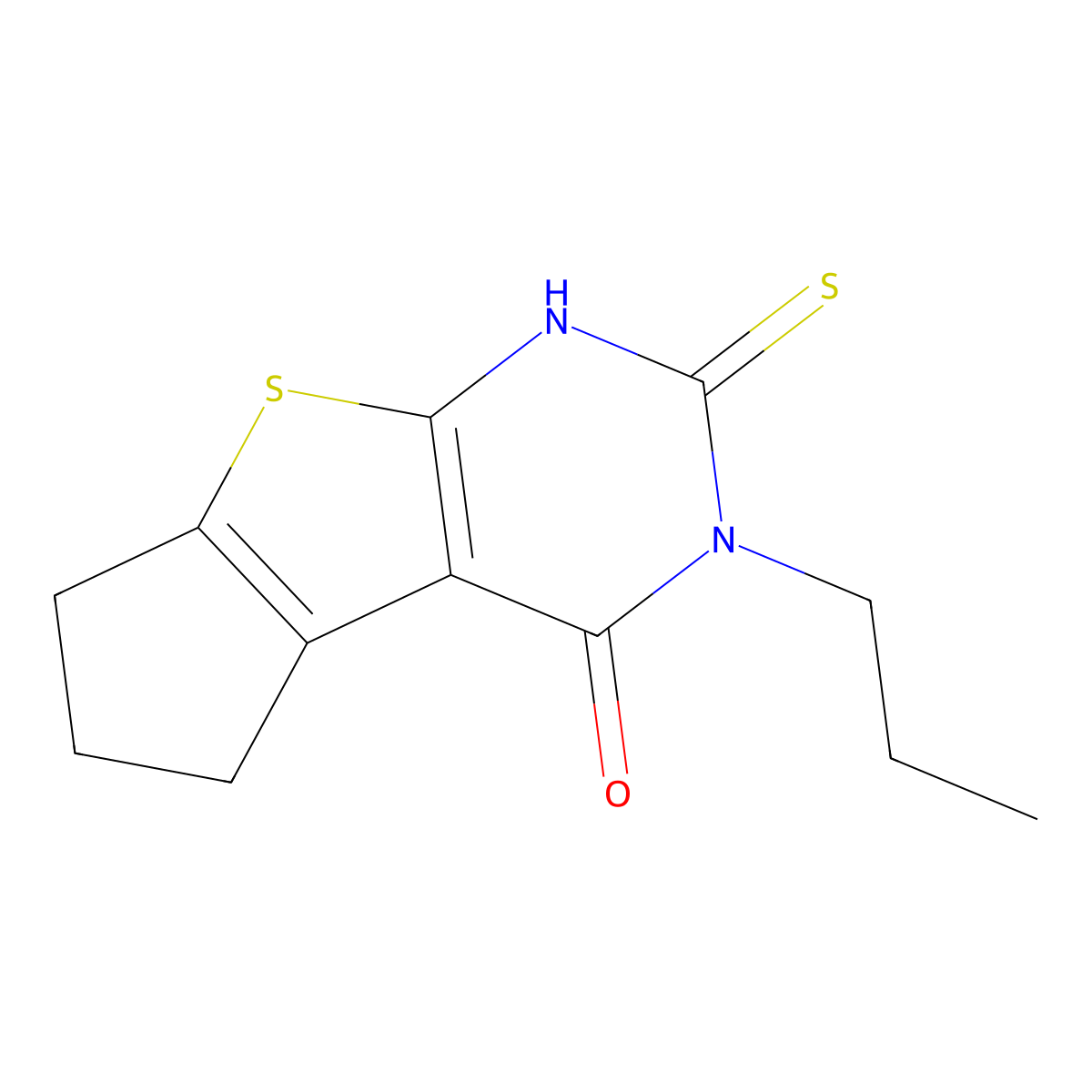 6-Mercapto-5-propyl-1,2,3,5-tetrahydro-8-thia-5,7-diaza-cyclopenta[a]inden-4-one molecular structure, CAS 519152-63-7