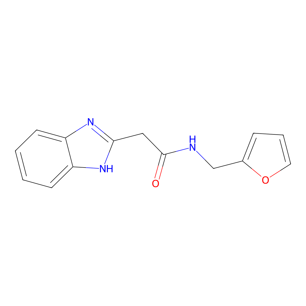2-(1H-1,3-benzodiazol-2-yl)-N-(furan-2-ylmethyl)acetamide molecular structure, CAS 519152-79-5