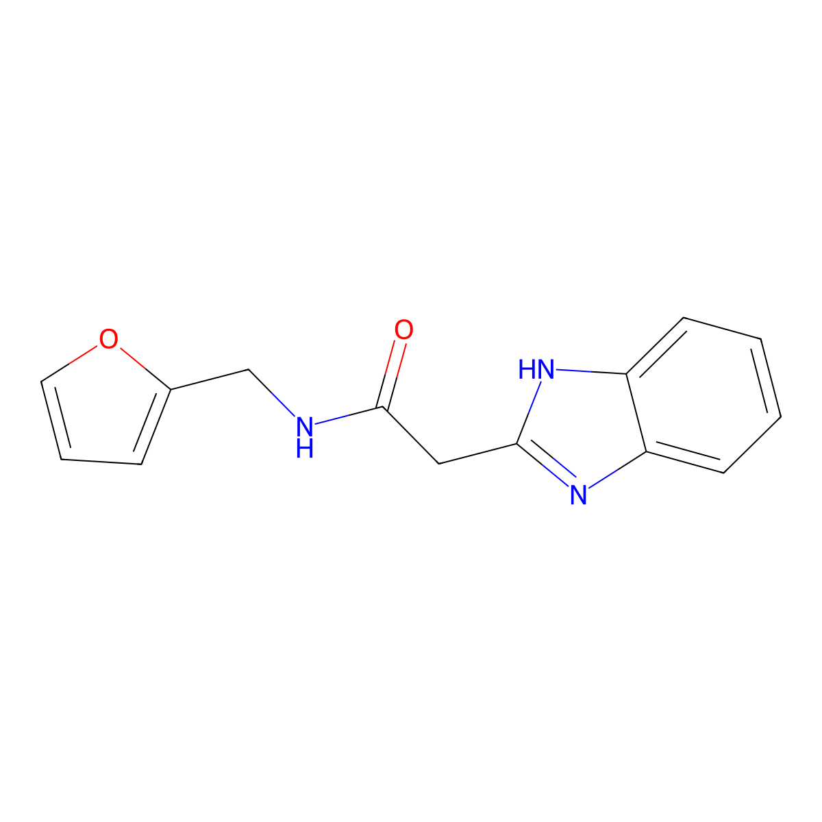 2-(1H-1,3-benzodiazol-2-yl)-N-(furan-2-ylmethyl)acetamide molecular structure, CAS 519152-79-5