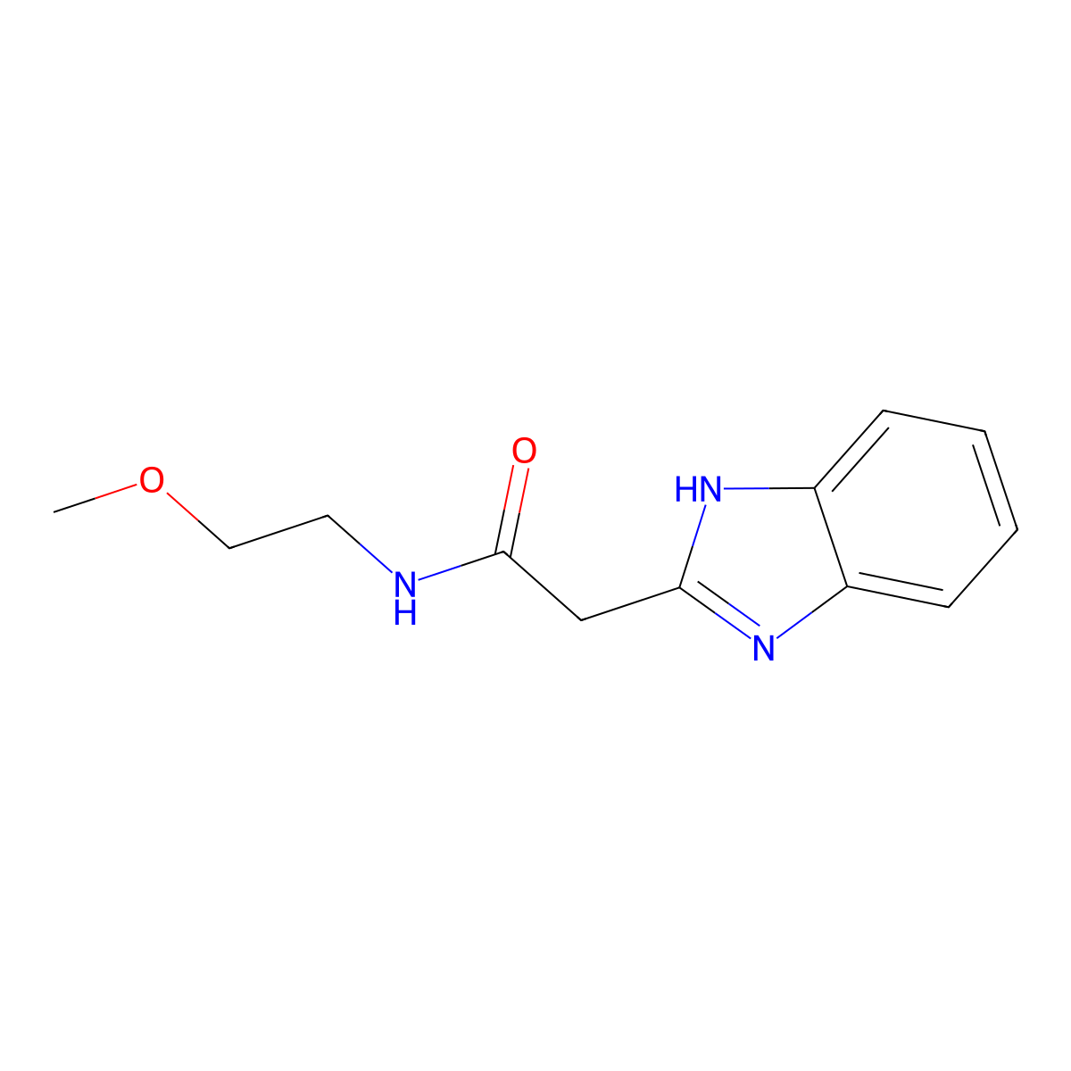 2-(1H-1,3-benzodiazol-2-yl)-N-(2-methoxyethyl)acetamide molecular structure, CAS 519152-81-9