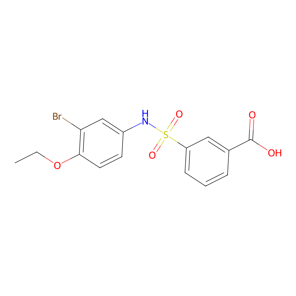 3-[(3-Bromo-4-ethoxyphenyl)sulfamoyl]benzoic acid molecular structure, CAS 519152-84-2
