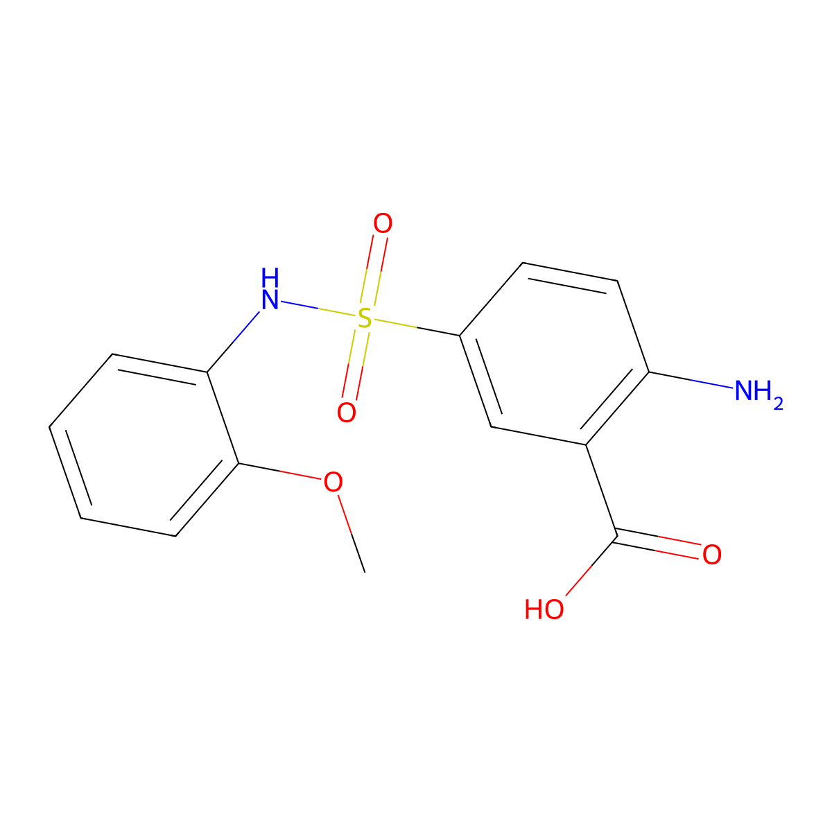 2-Amino-5-[(2-methoxyphenyl)sulfamoyl]benzoic acid molecular structure, CAS 519153-00-5