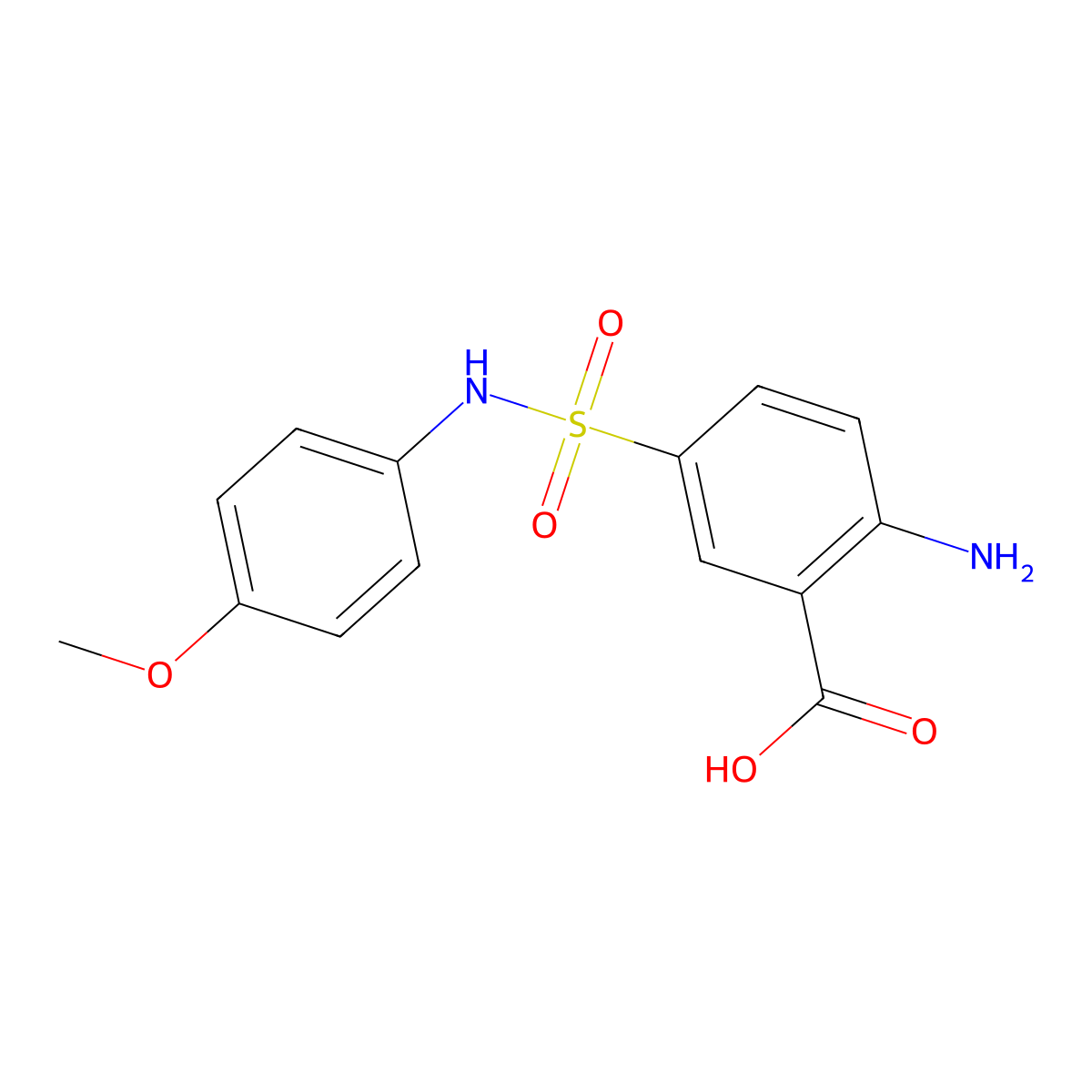 2-Amino-5-((4-methoxyphenyl)sulfamoyl)benzoic acid molecular structure, CAS 519153-01-6