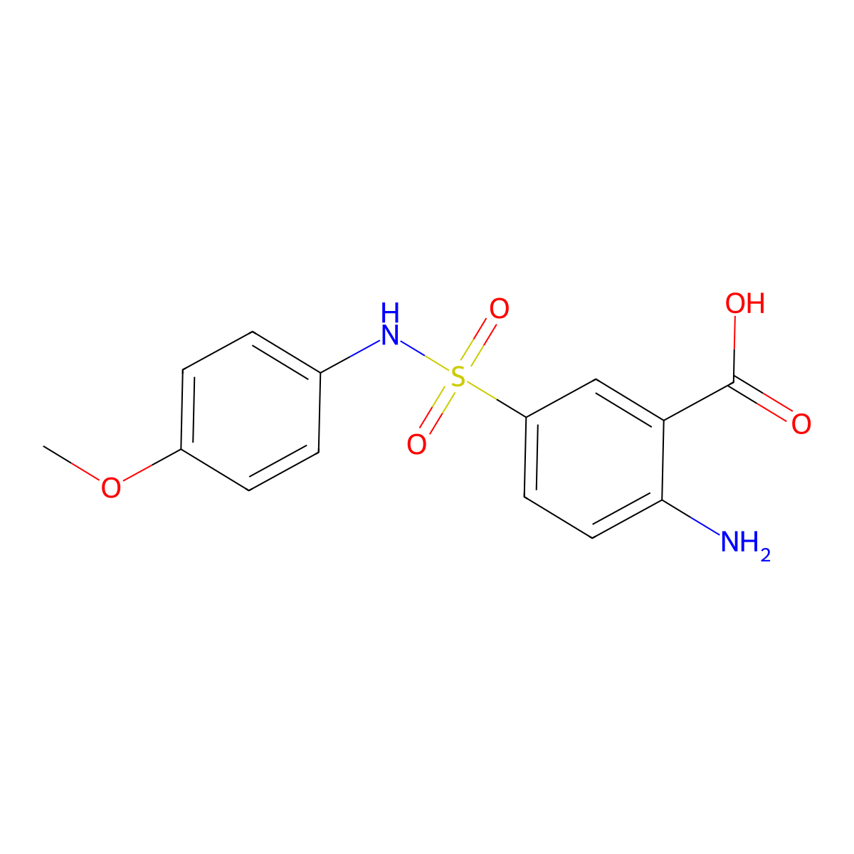 2-Amino-5-((4-methoxyphenyl)sulfamoyl)benzoic acid molecular structure, CAS 519153-01-6