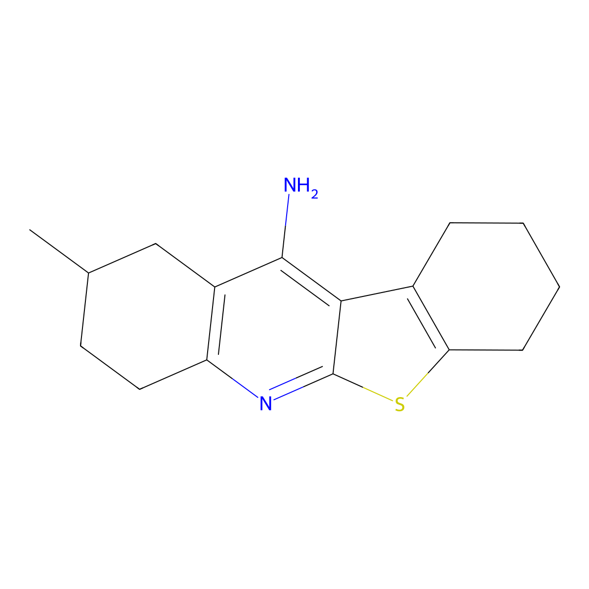 9-Methyl-1,2,3,4,7,8,9,10-octahydro[1]benzothieno[2,3-b]quinolin-11-amine molecular structure, CAS 519167-43-2