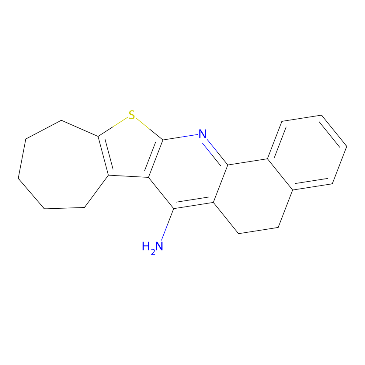5,8,9,10,11,12-hexahydro-6H-benzo[h]cyclohepta[4,5]thieno[2,3-b]quinolin-7-amine molecular structure, CAS 519167-44-3