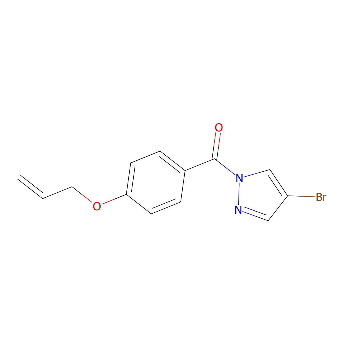 (4-Bromopyrazol-1-yl)-(4-prop-2-enoxyphenyl)methanone molecular structure, CAS 519167-99-8
