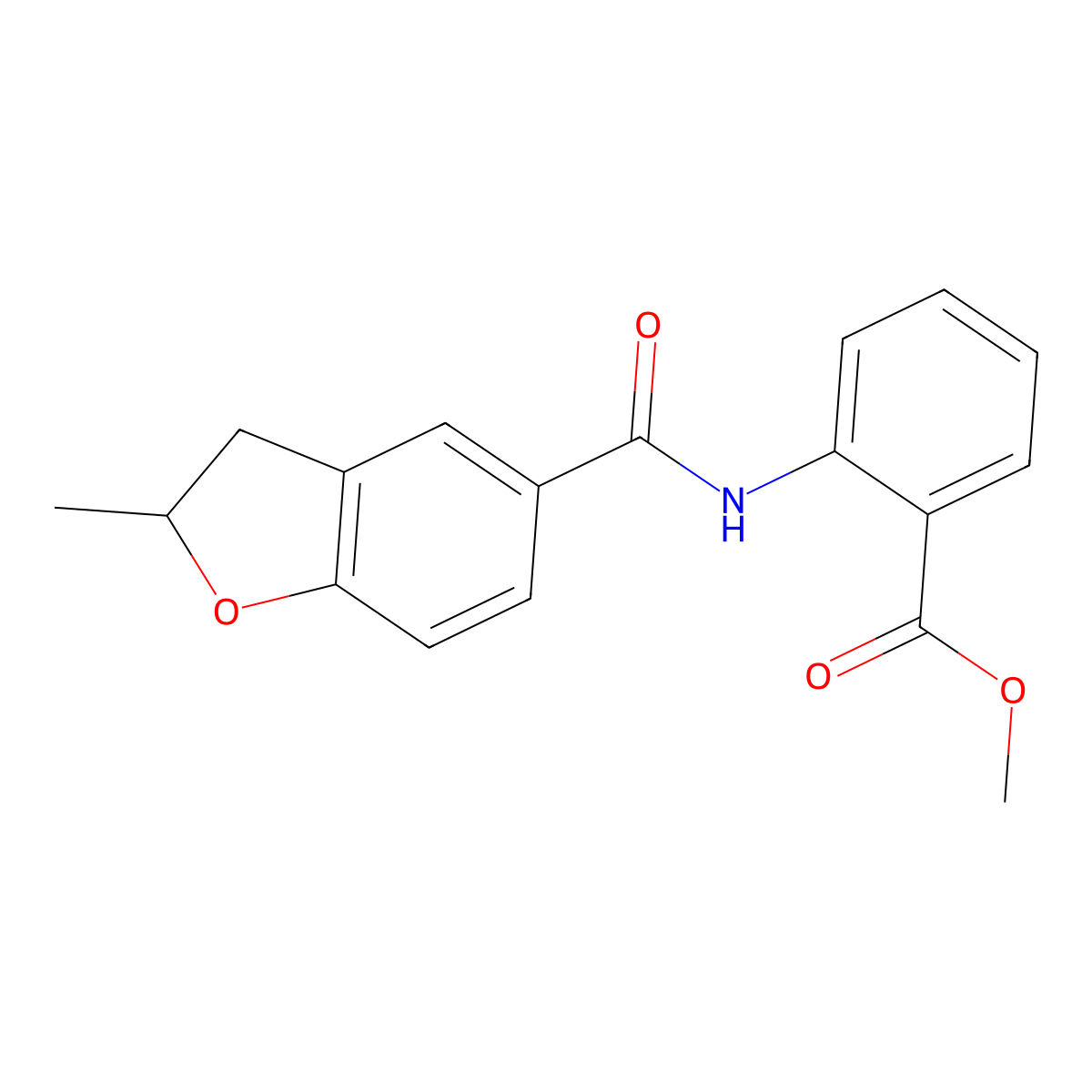 Methyl 2-[(2-methyl-2,3-dihydro-1-benzofuran-5-carbonyl)amino]benzoate molecular structure, CAS 519168-08-2