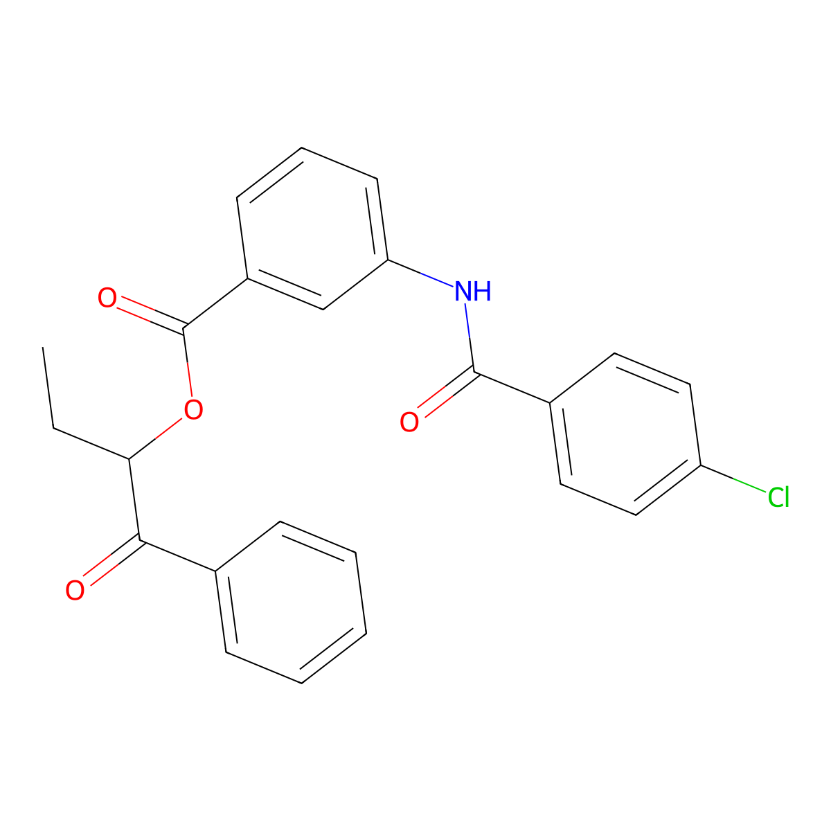 1-Benzoylpropyl 3-[(4-chlorobenzoyl)amino]benzoate molecular structure, CAS 519168-69-5