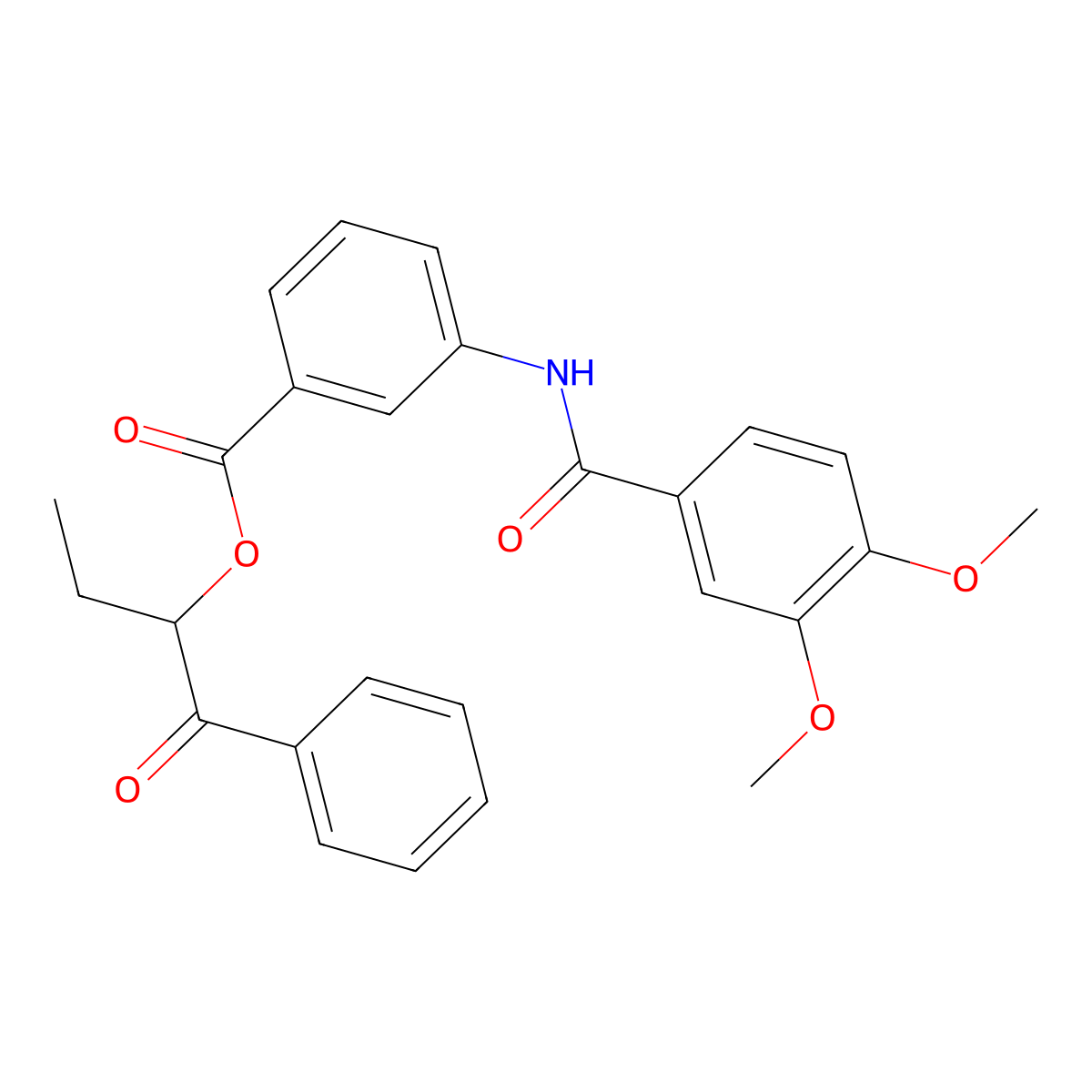 1-Benzoylpropyl 3-[(3,4-dimethoxybenzoyl)amino]benzoate molecular structure, CAS 519168-70-8