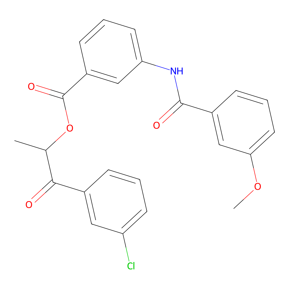 2-(3-Chlorophenyl)-1-methyl-2-oxoethyl 3-[(3-methoxybenzoyl)amino]benzoate molecular structure, CAS 519168-72-0