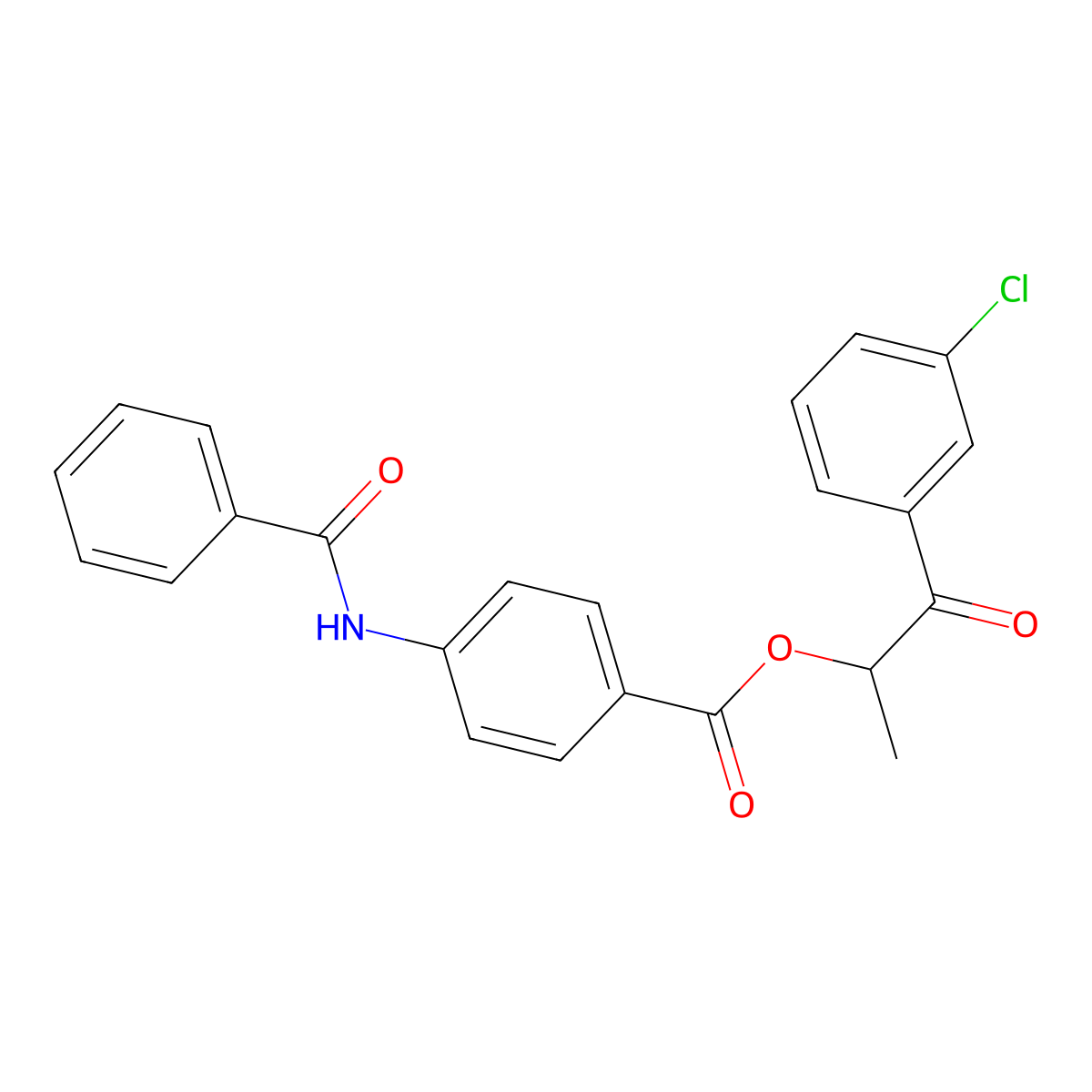 [1-(3-Chlorophenyl)-1-oxopropan-2-yl] 4-benzamidobenzoate molecular structure, CAS 519168-74-2