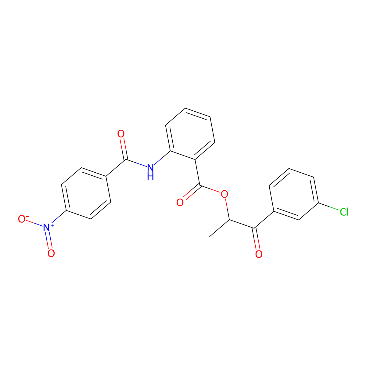 [1-(3-Chlorophenyl)-1-oxopropan-2-yl] 2-[(4-nitrobenzoyl)amino]benzoate molecular structure, CAS 519168-76-4
