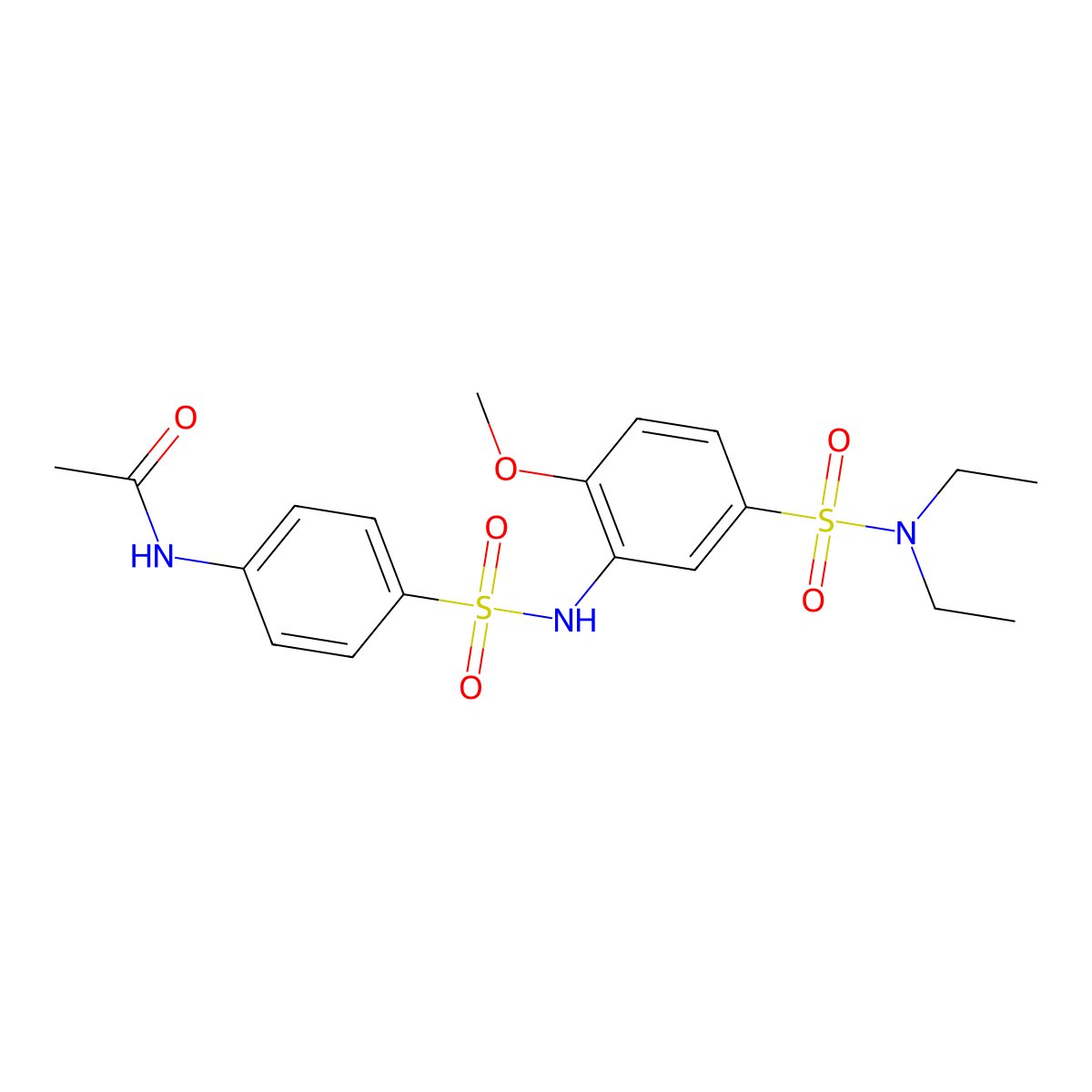 N-(4-{[5-(diethylsulfamoyl)-2-methoxyphenyl]sulfamoyl}phenyl)acetamide molecular structure, CAS 519169-11-0