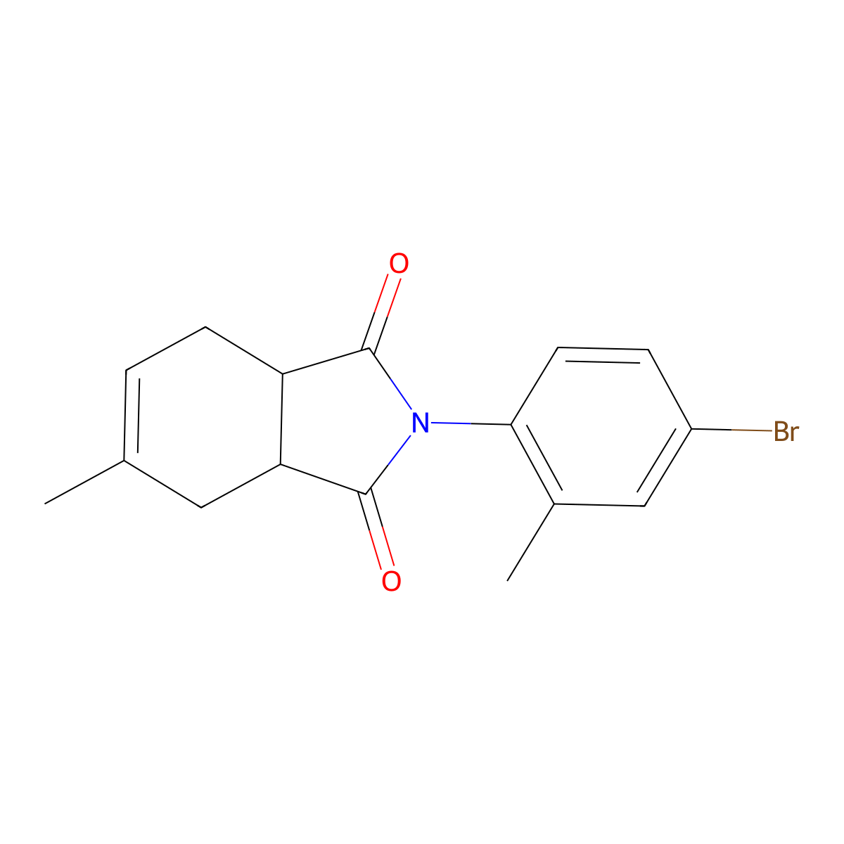 2-(4-Bromo-2-methylphenyl)-5-methyl-3a,4,7,7a-tetrahydroisoindole-1,3-dione molecular structure, CAS 519169-55-2